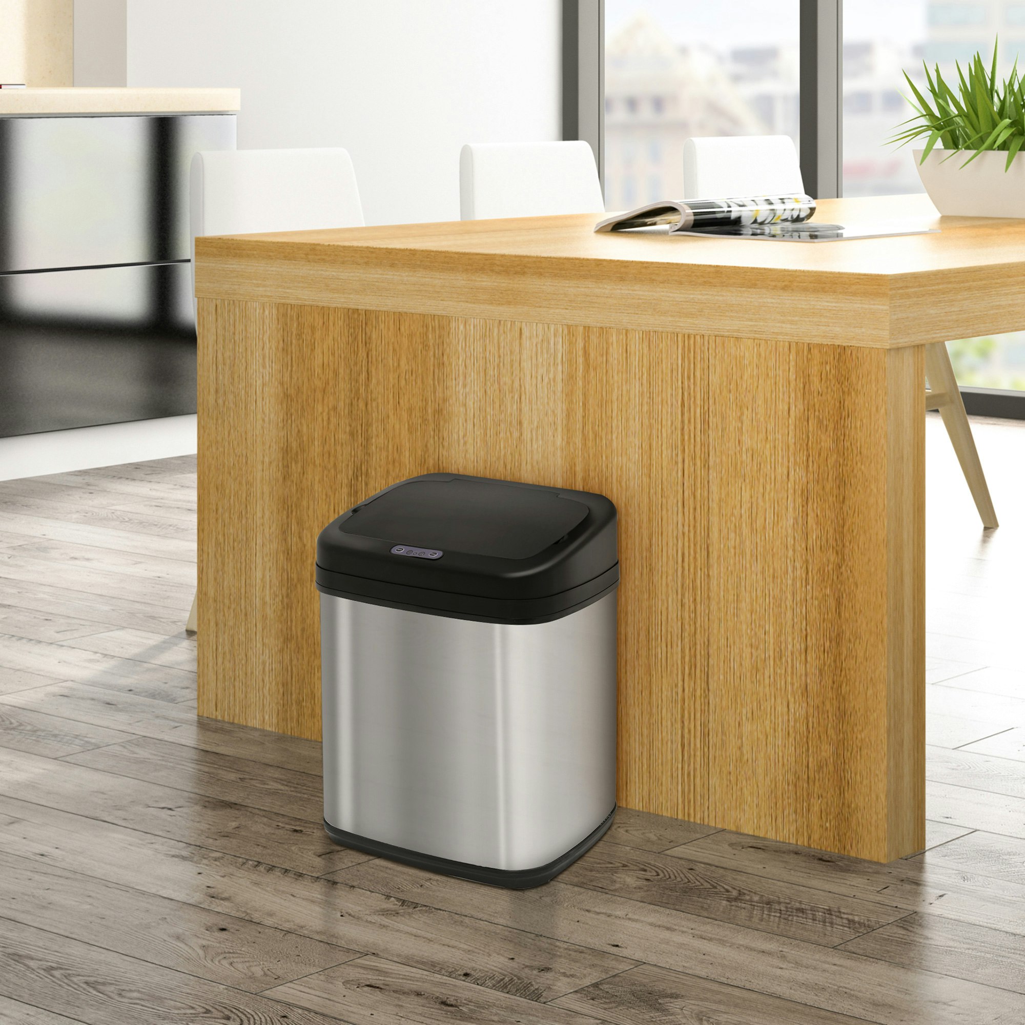 Rackhams Automatic Sensor Dustbin Stainless Steel Rubbish Waste Bin