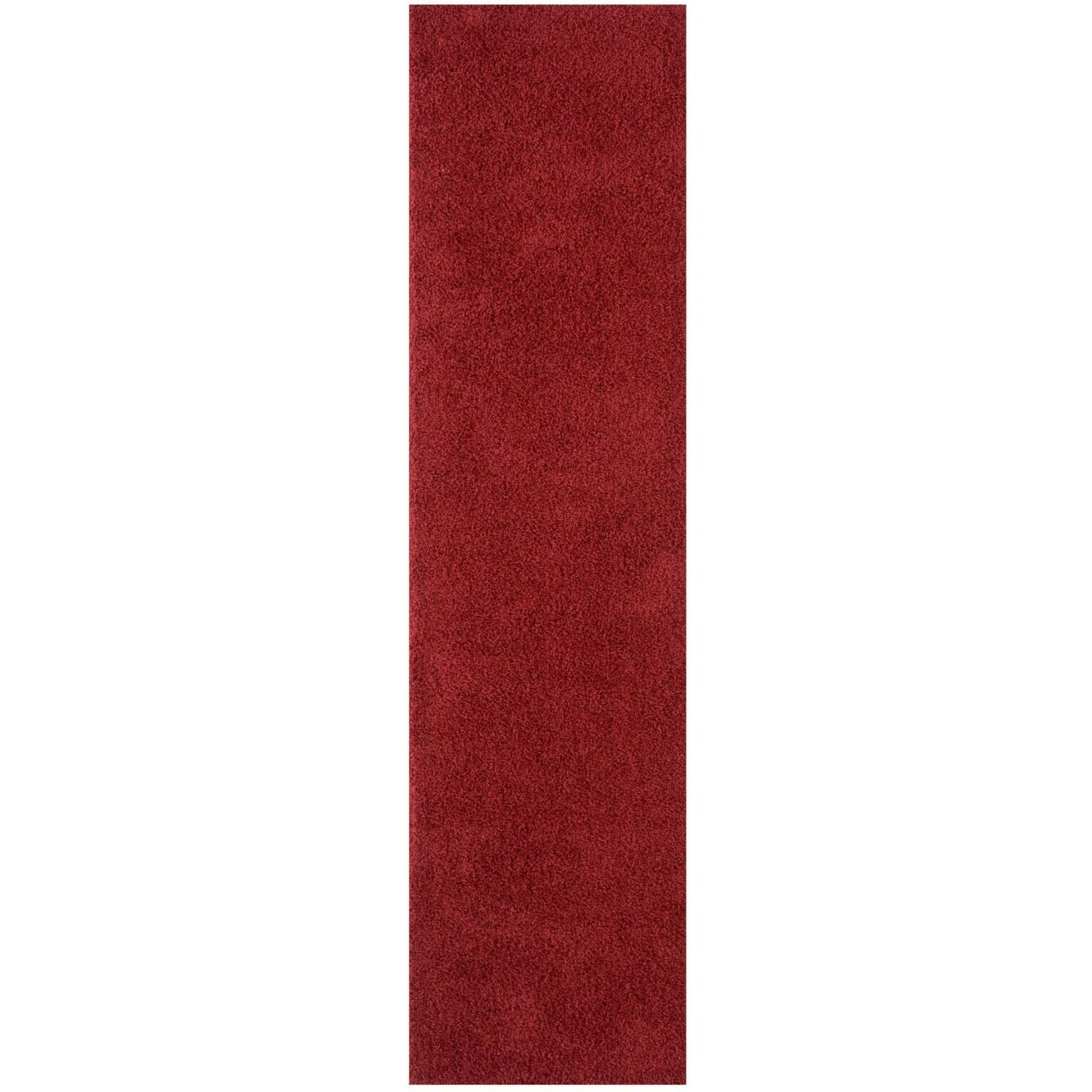 The Rugs Red Myshaggy Solid Rug - 80X300 Cm