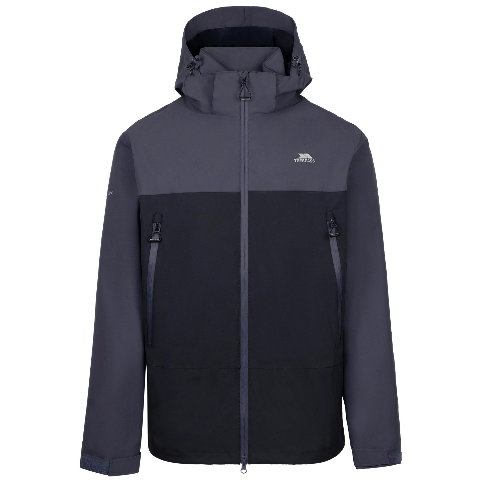 Trespass Men's Blue Fahamore Waterproof Jacket - Steel - M - Steel - 100% Polyester
