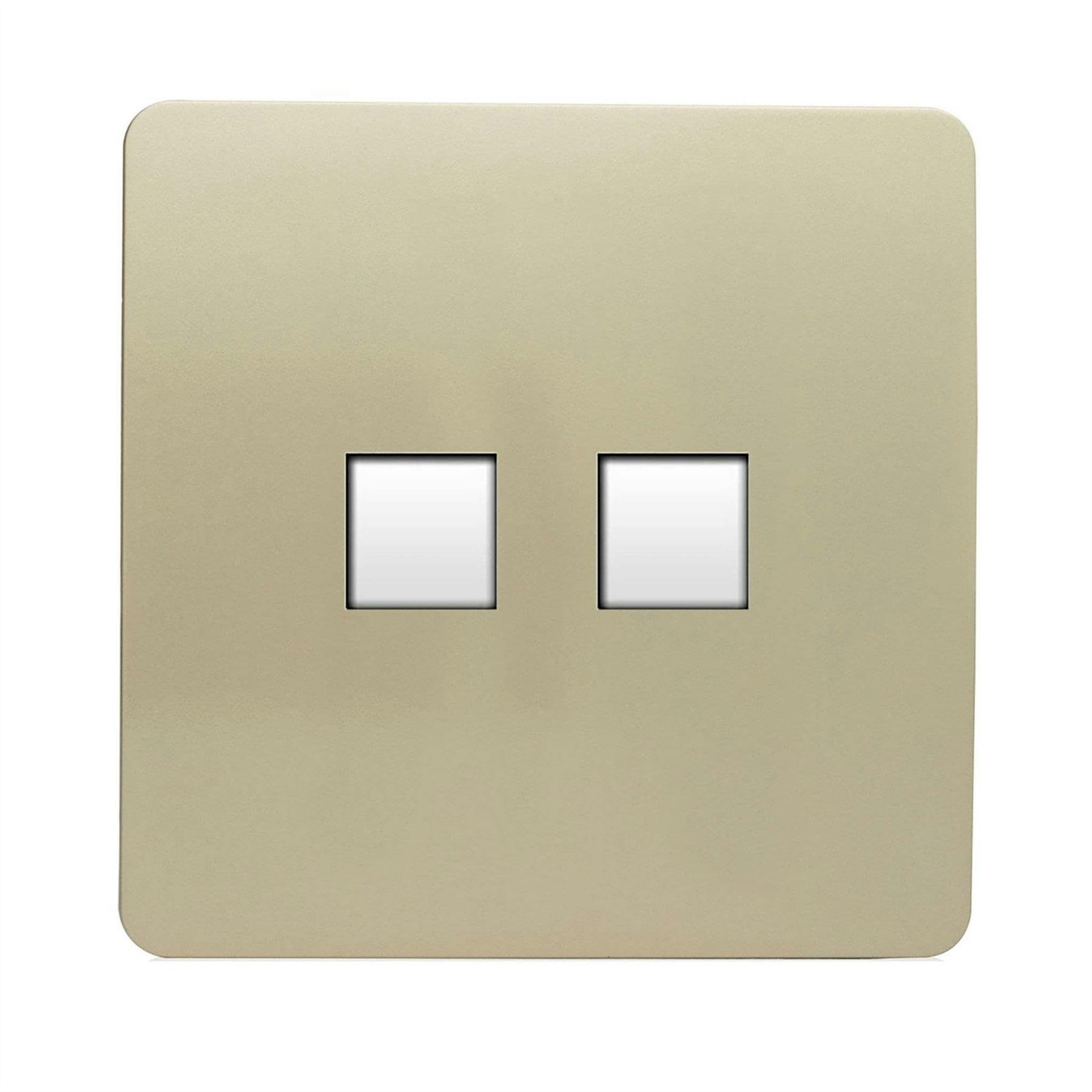 Trendi Switch 2 Gang Cat 3 Telephone Slave Socket Champagne Gold - Image 6