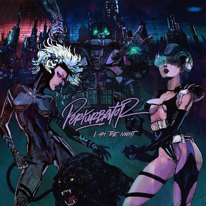 Eyesore Merch Black Perturbator 'I Am The Night' 2Lp Frosted Clear Vinyl