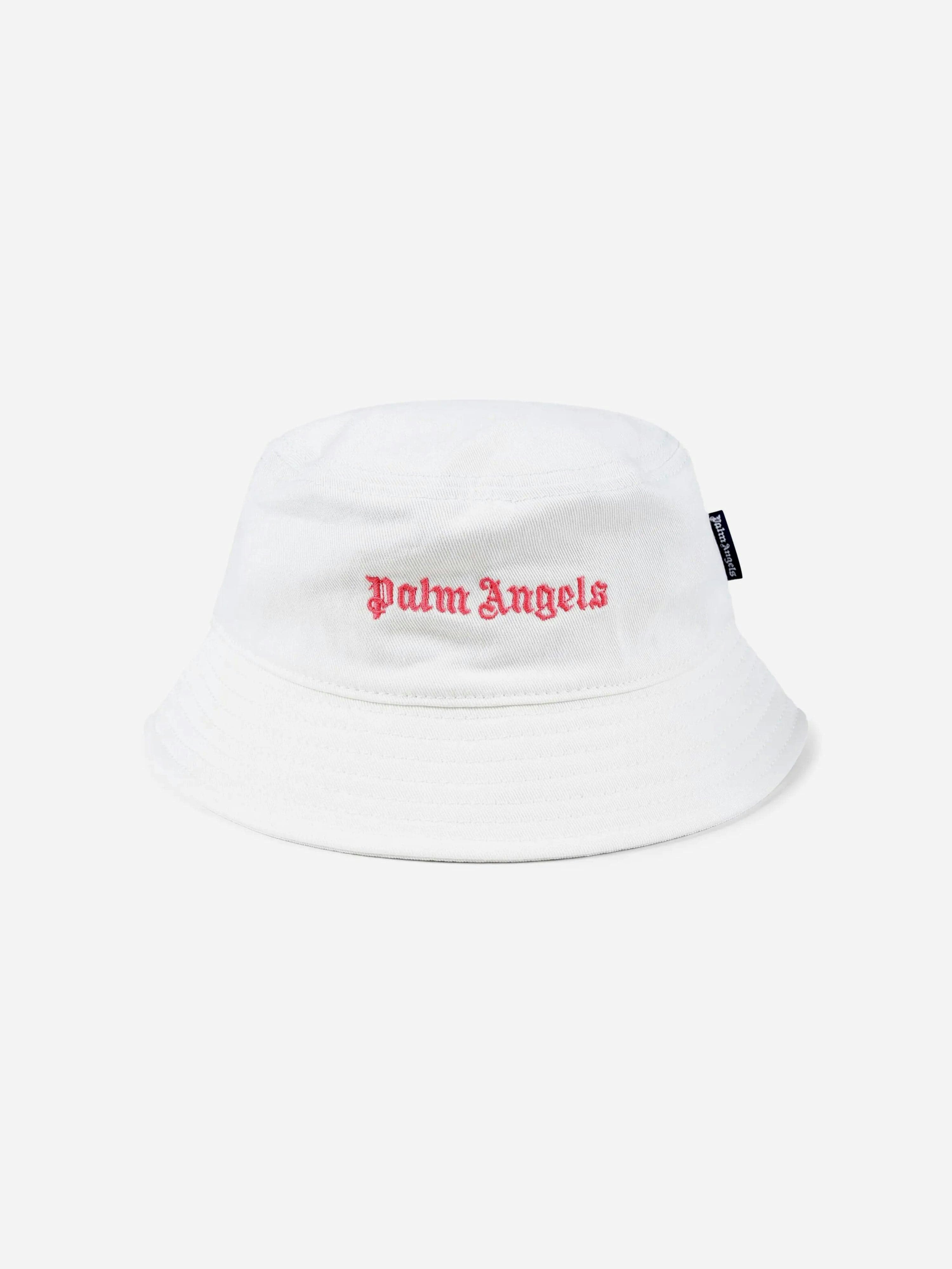 Palm Angels Girls Ivory Logo Bucket Hat In - 8 - 12 Yrs