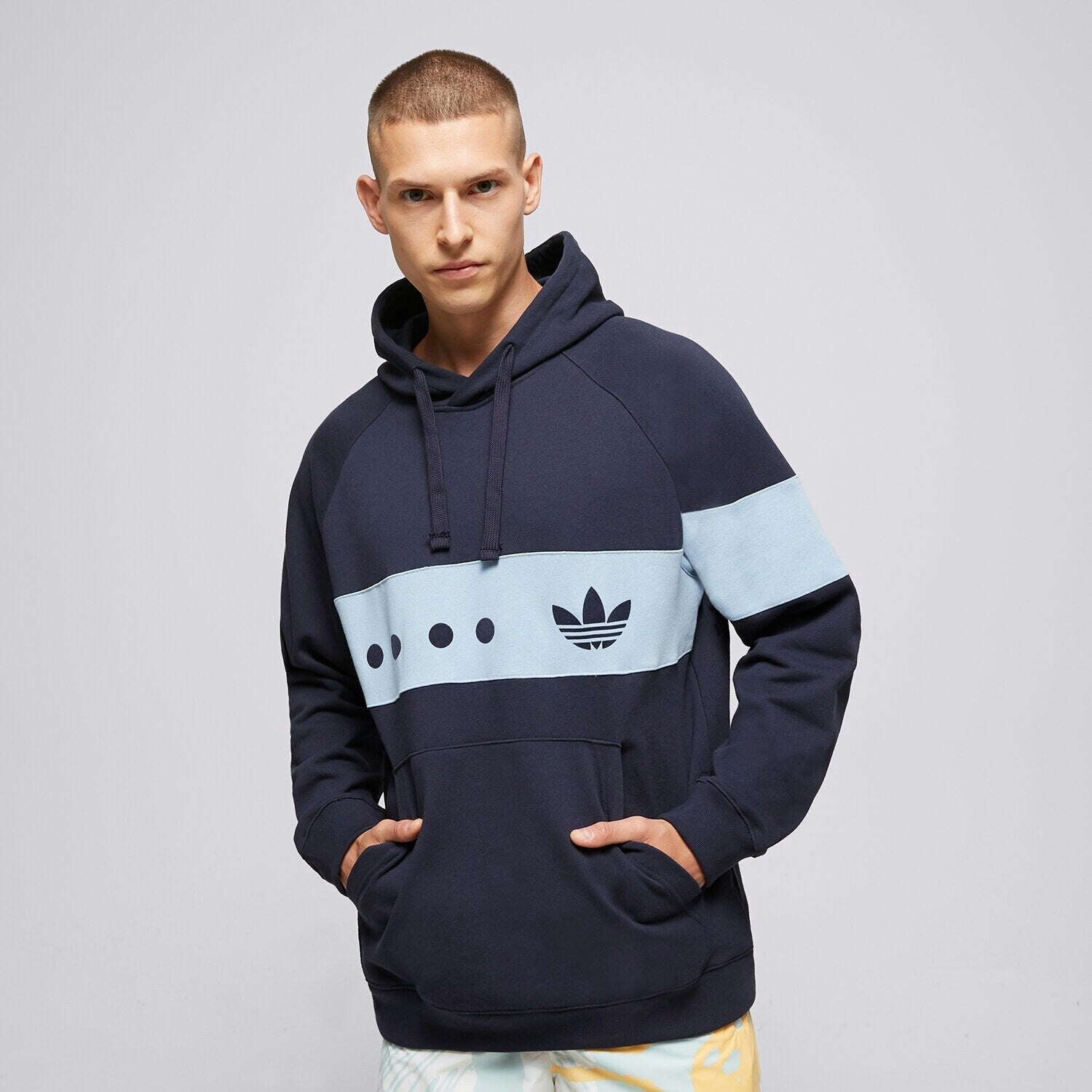 Adidas Boys Blue Originals Hoodie Navy Rifta City Hooded Top - Xs