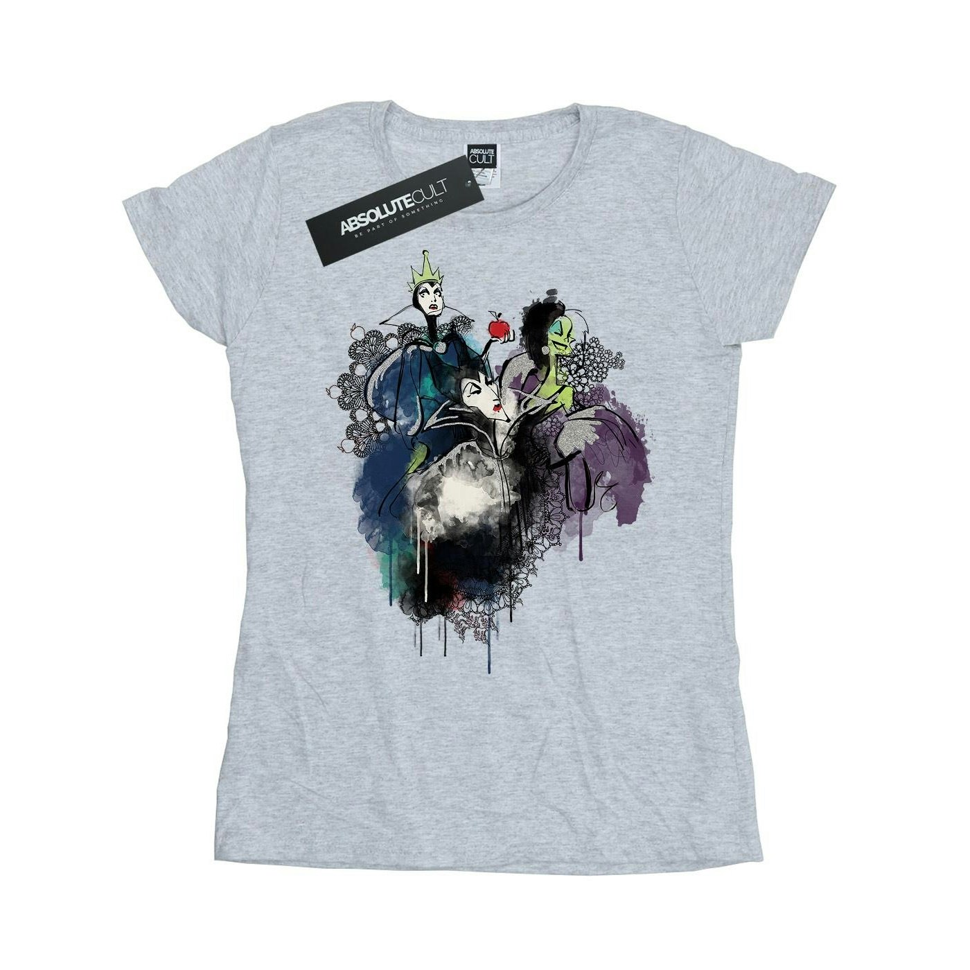 Disney Women's Grey / Villains Cotton T-Shirt - Sports - Sports - Xxl