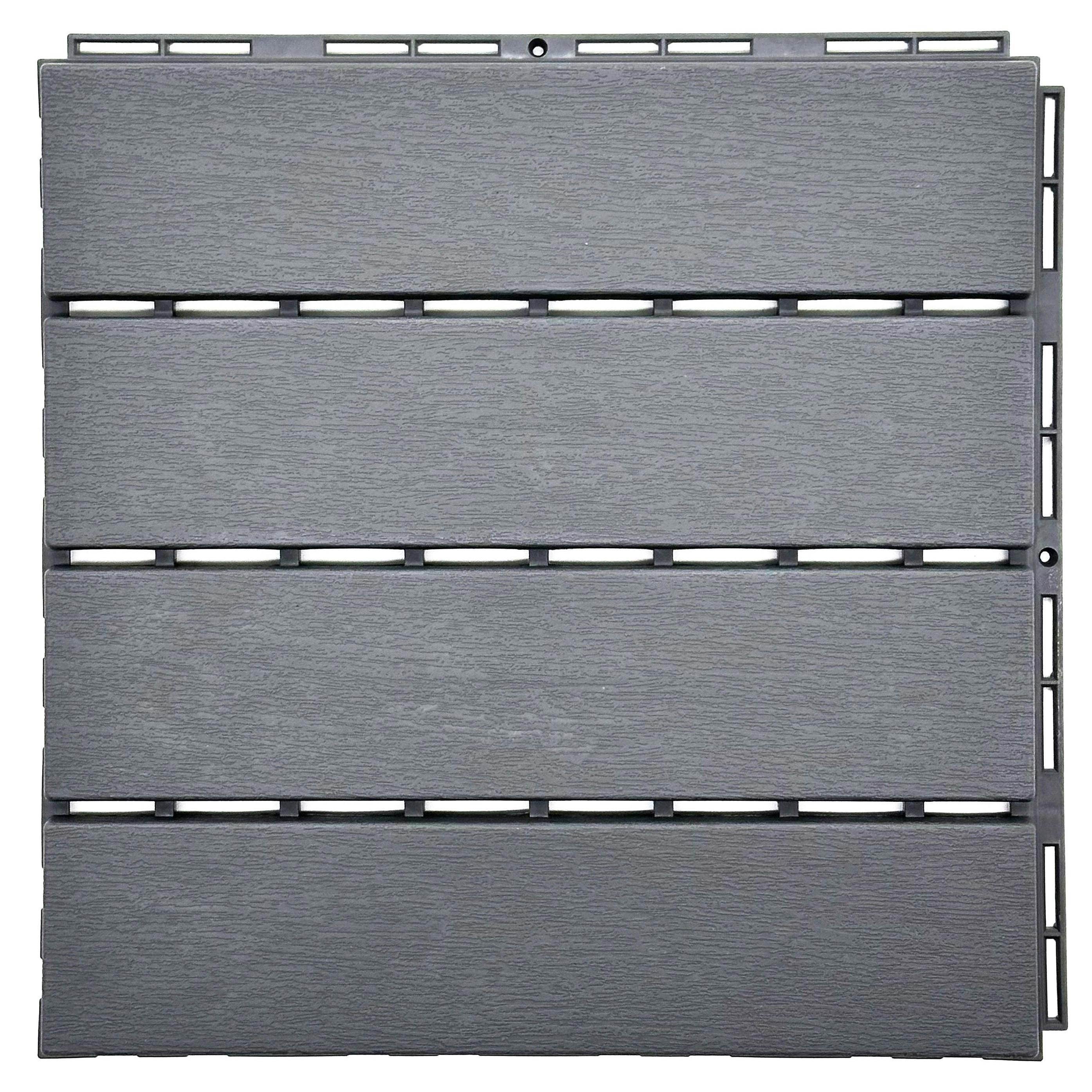 Rackhams Grey Polydeck Pvc Decking Tiles - Pack Of 6