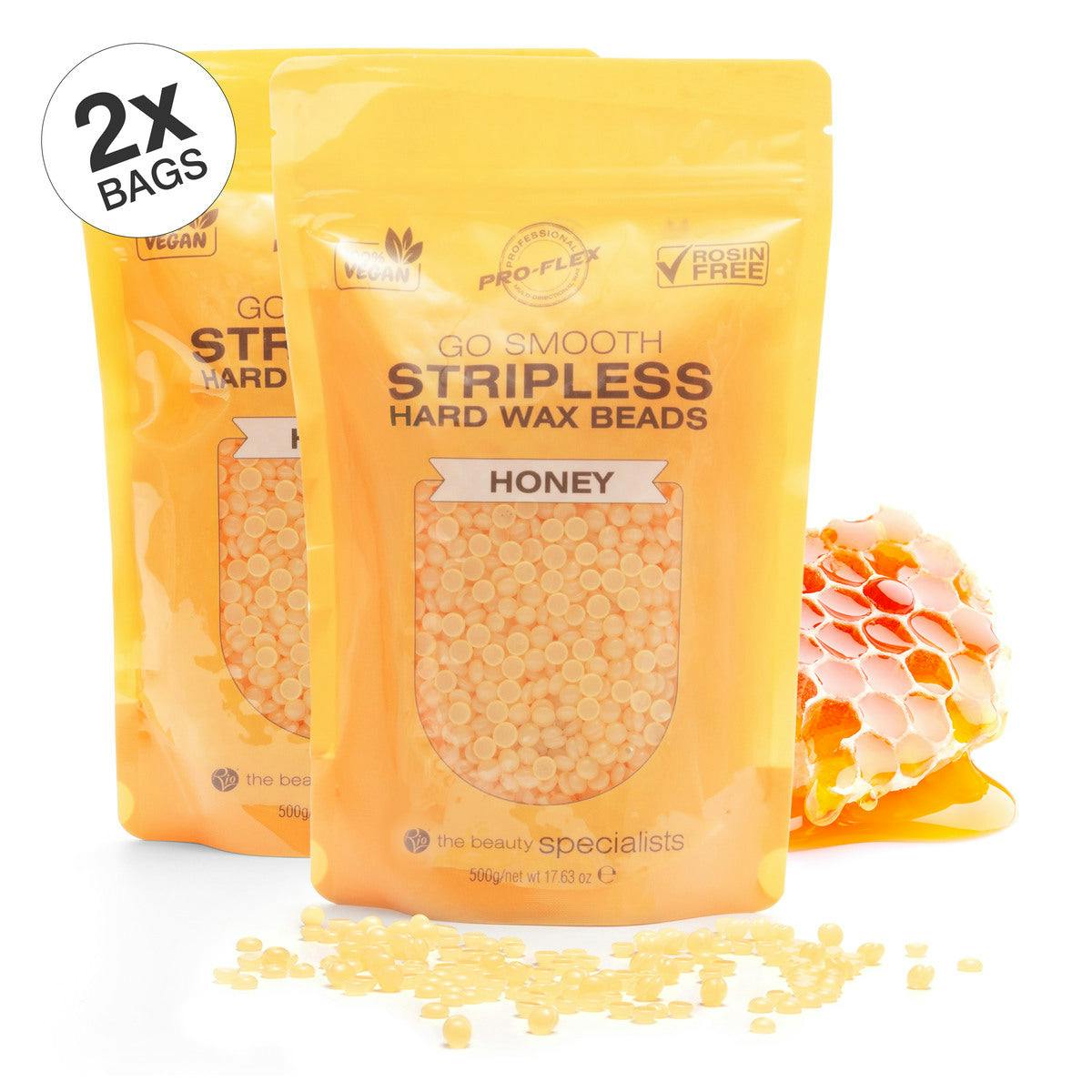 Rio Honey Go Smooth Stripless Hard Wax Beads (500G) - 2 X 500G - Honey