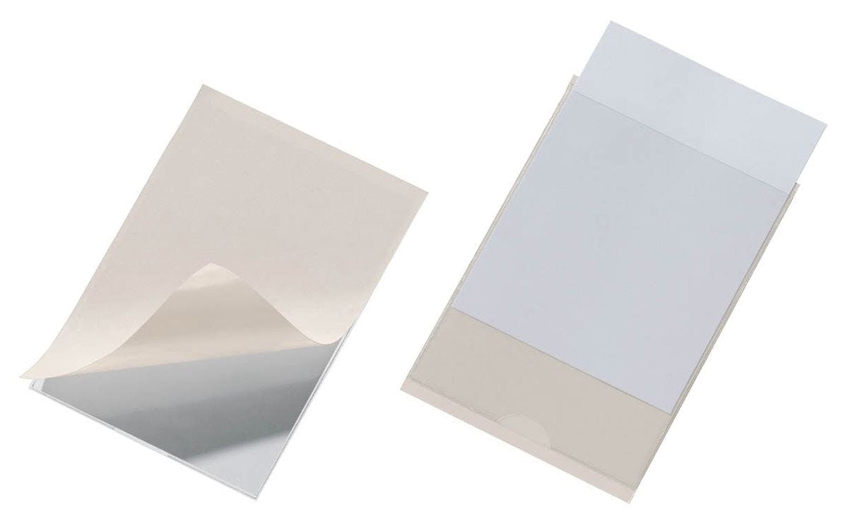 Rackhams Pocketfix Self-Adhesive Clear Label Sleeve Pockets | 10 Pack | A7