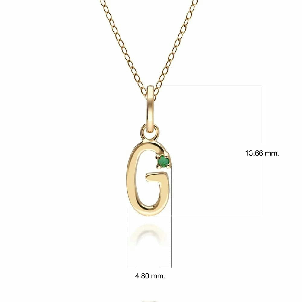 Gemondo Yellow/Gold Initial Emerald Letter Necklace In 9Ct - G