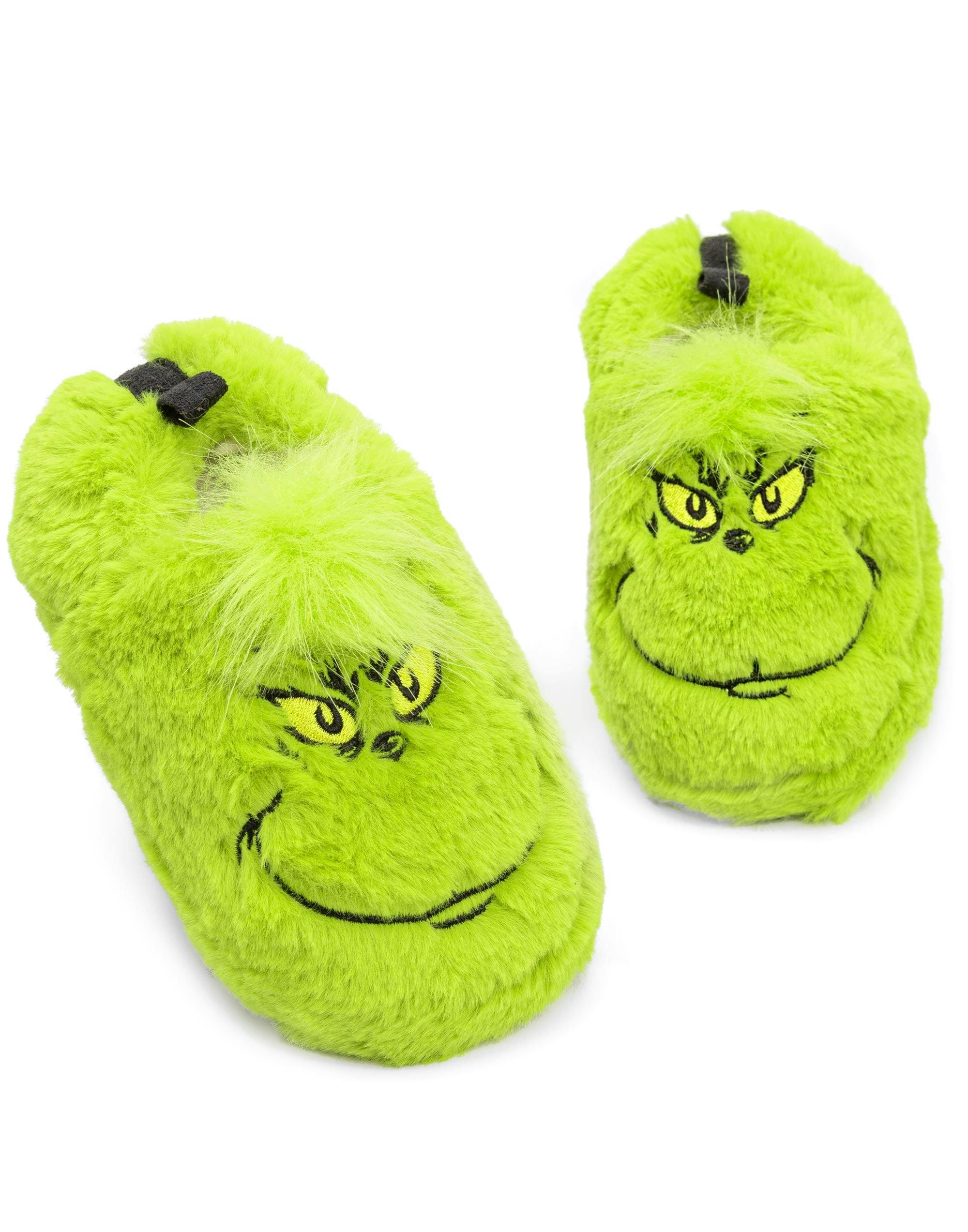 Vanilla Underground Boys Green The Grinch Character Slip On Loafer Slippers - 6-7 Uk Child
