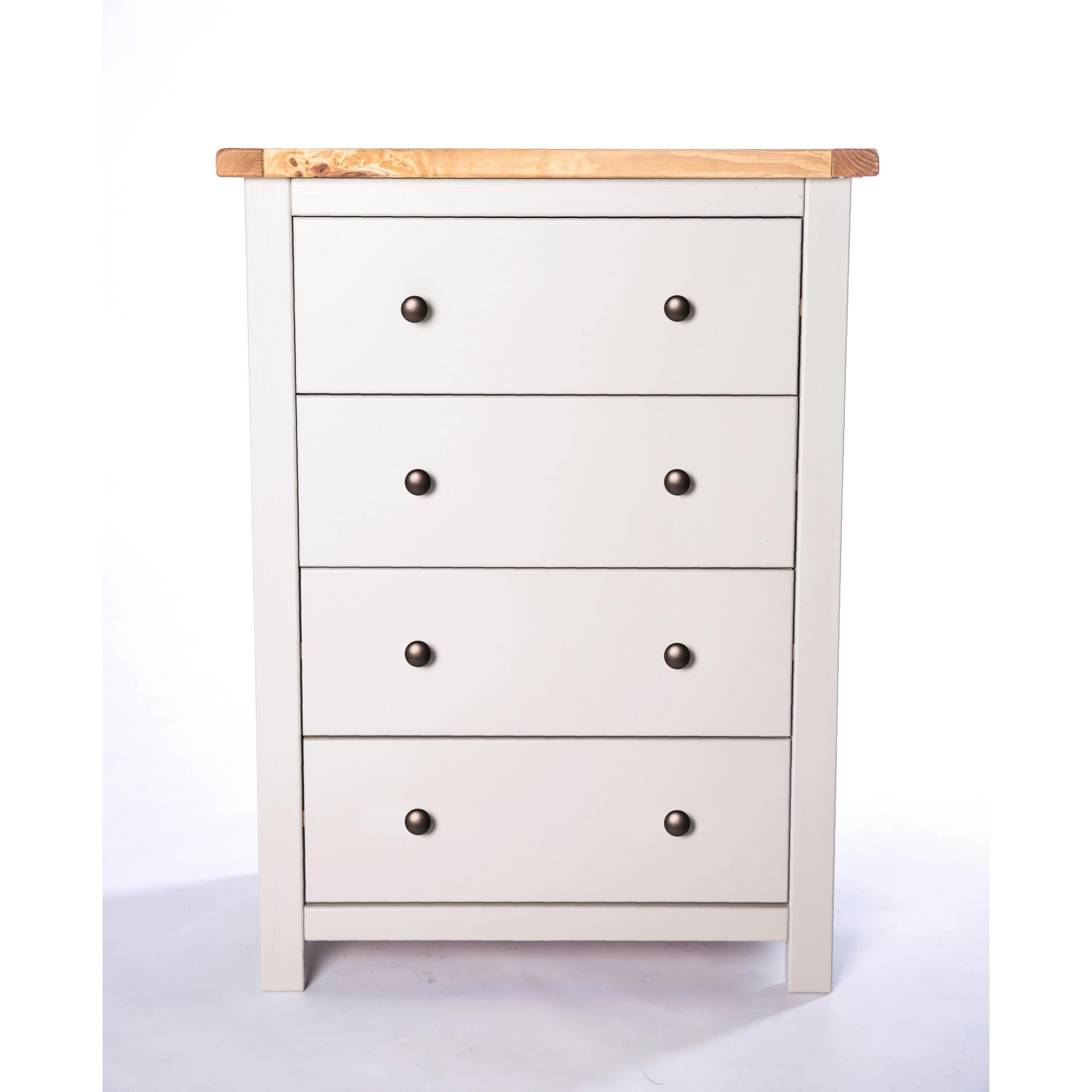 Cabinet Bits Light/Grey Argenta 4 Drawer Chest Of Drawers Brass Knob