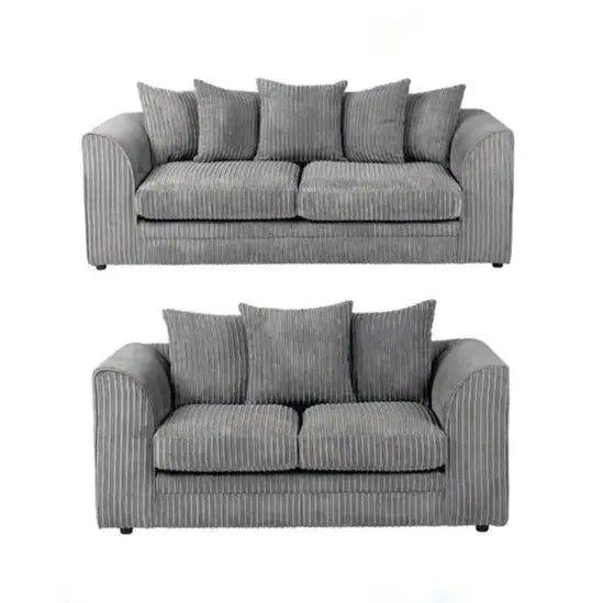 Snug Furniture Grey Camden Jumbo Cord 3+2 Sofa Set