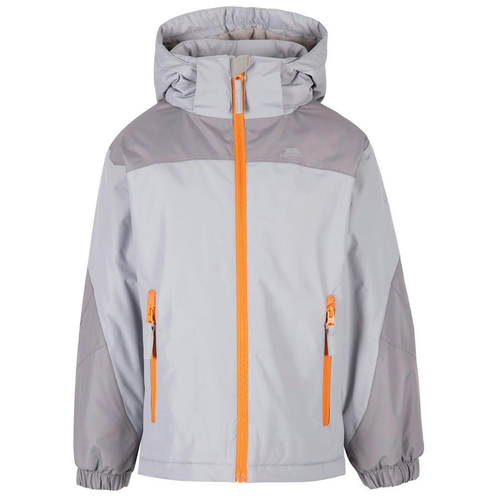 Trespass Kids Launch Tp50 Raincoat - Platinum - 9-10 Years - Platinum - 100% Polyester