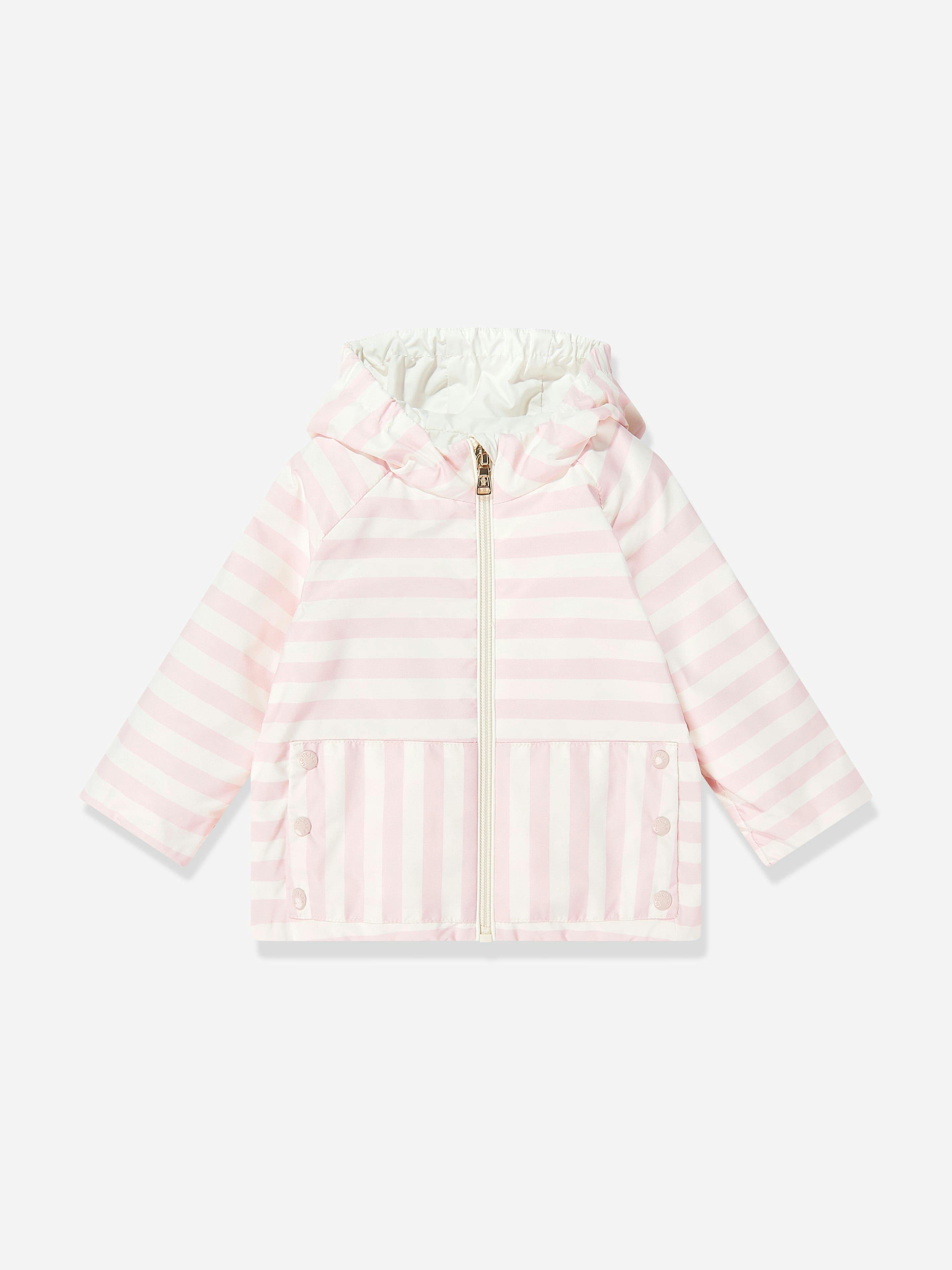 Moncler Enfant Women's Pink Baby Girls Striped Melde Jacket In - 9 - 12 Mths