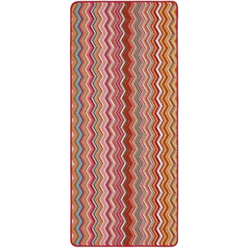 Rackhams Red Candy Washable Indoor Mat Chevron Design - 67X200 Cm