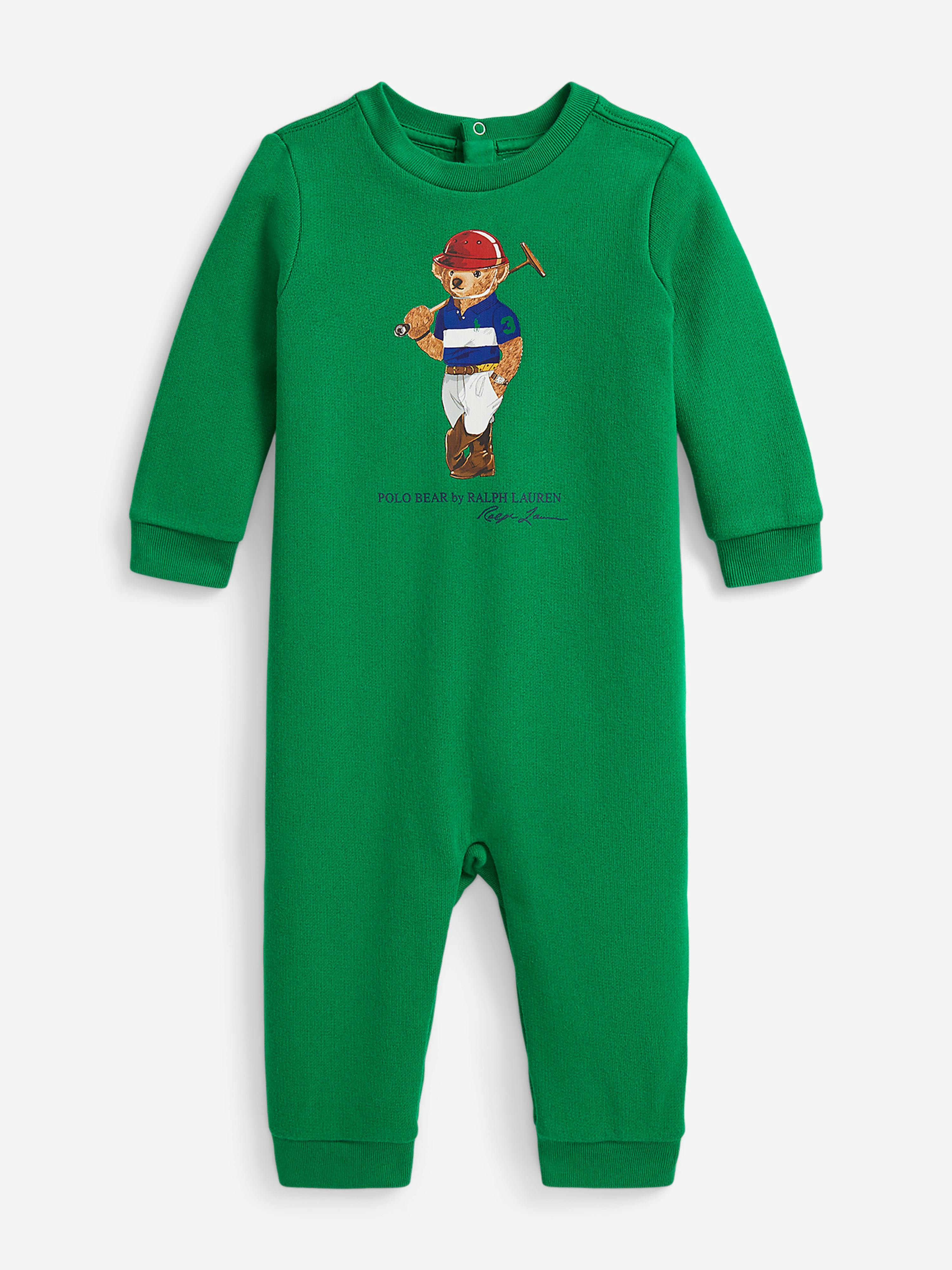 Ralph Lauren Kids Boys Green Ralph Lauren Baby Polo Bear Romper In - 6 Mths