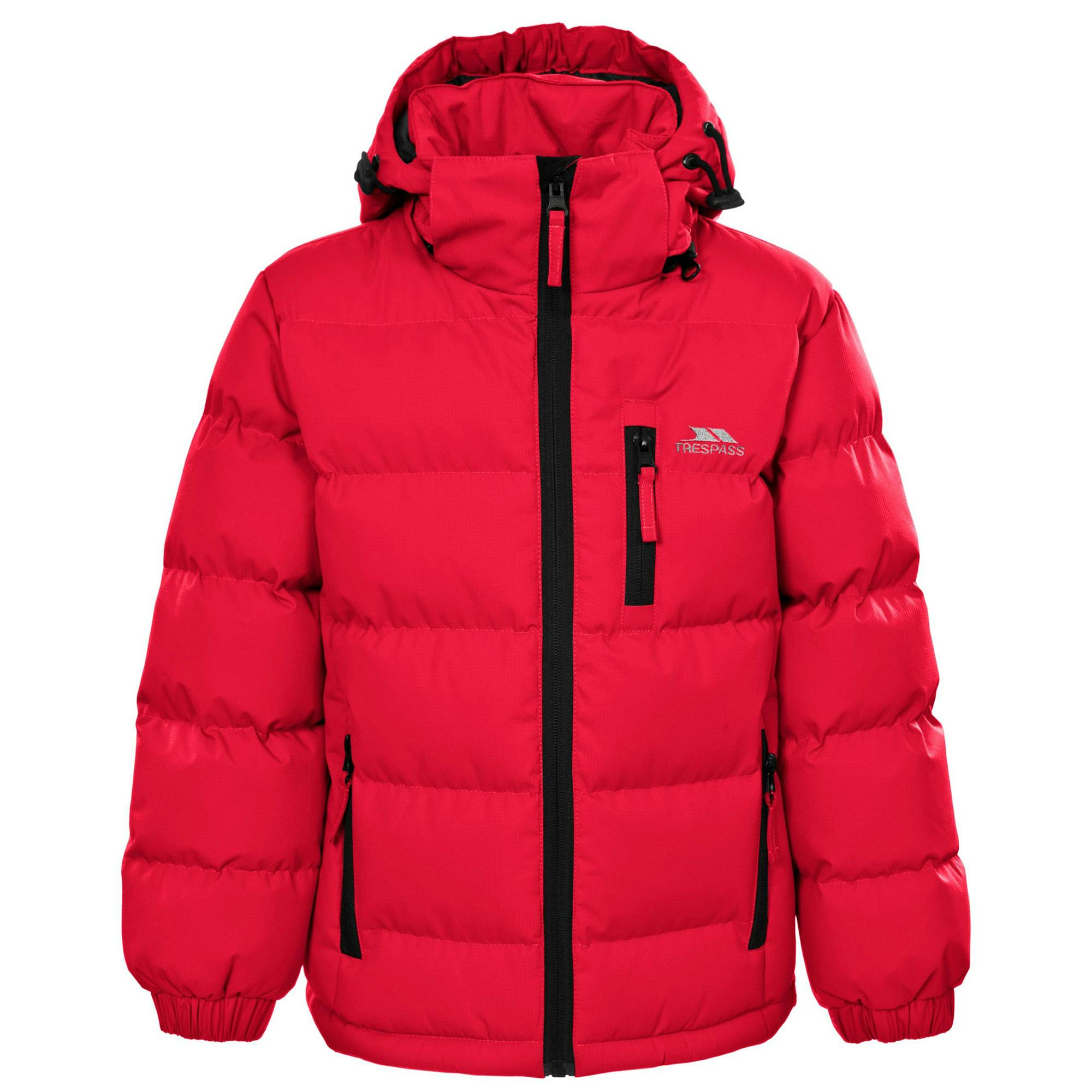 Trespass Boys Red Tuff Hooded Jacket - 7/8 - 100% Polyester