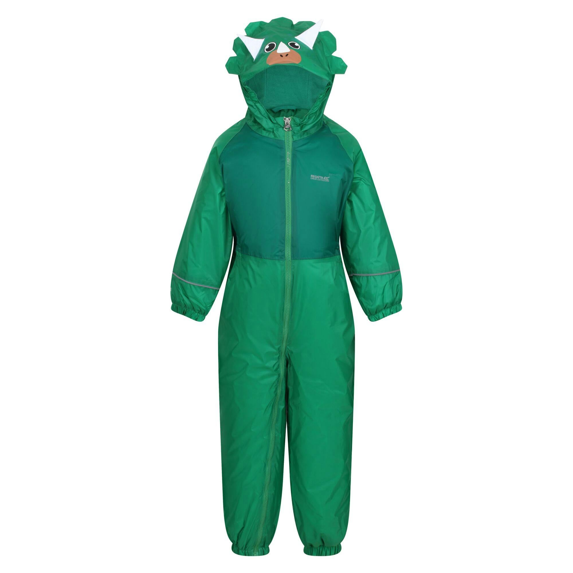 Regatta Green Kids Mudplay Iii Dinosaur Waterproof Puddle Suit - Jellybean - 12-18 Months - Jellybean - 100% Polyester