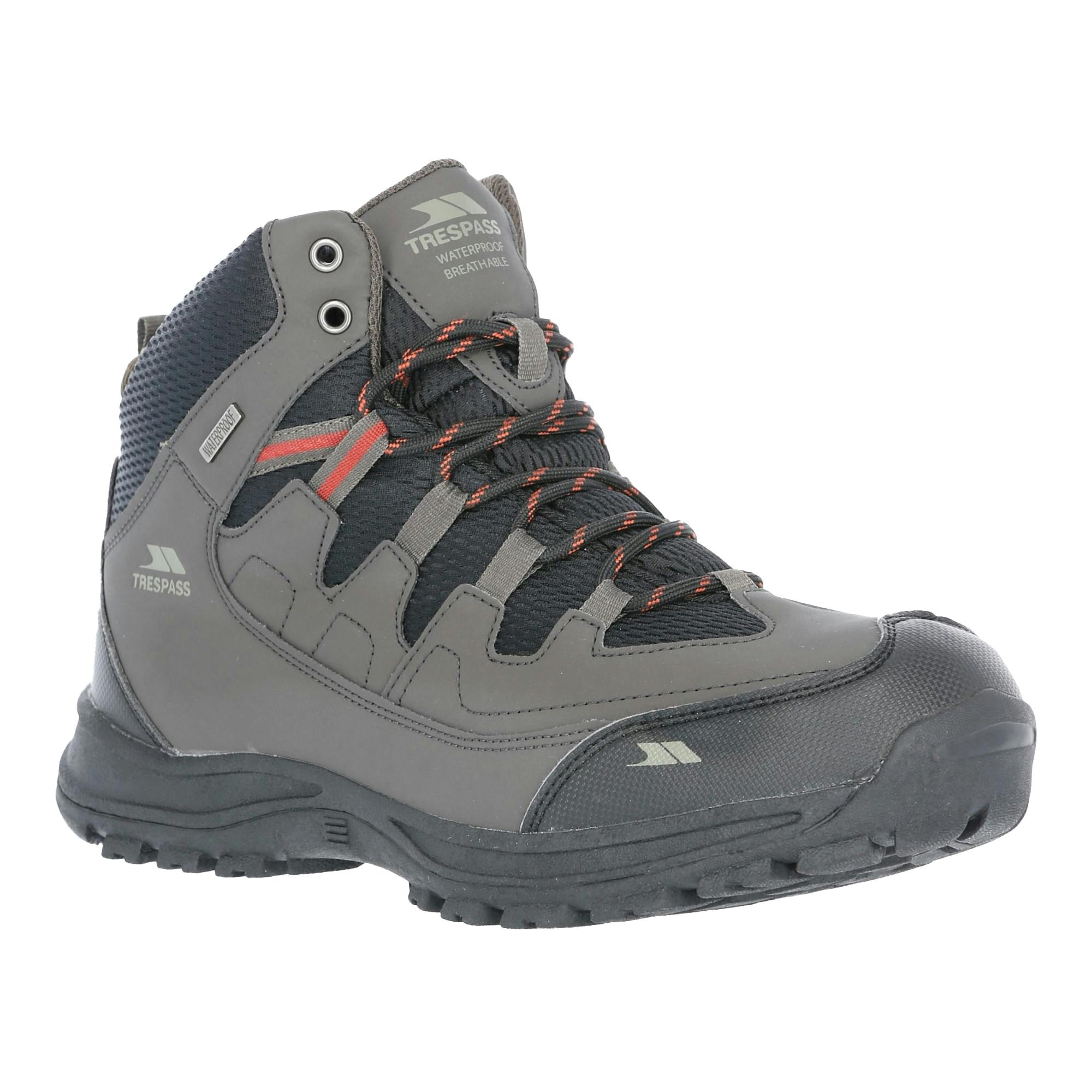 Trespass Men's Finley Waterproof Walking Boots - Coffee - 12 Uk - Coffee - 25% Mesh/25% Eva/25% Rubber Tpr/25% Pu-Mesh