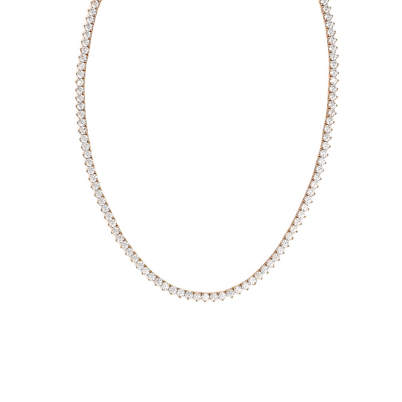 Say It With Heart Tennis Stone Necklace - Rose Gold - Image 2