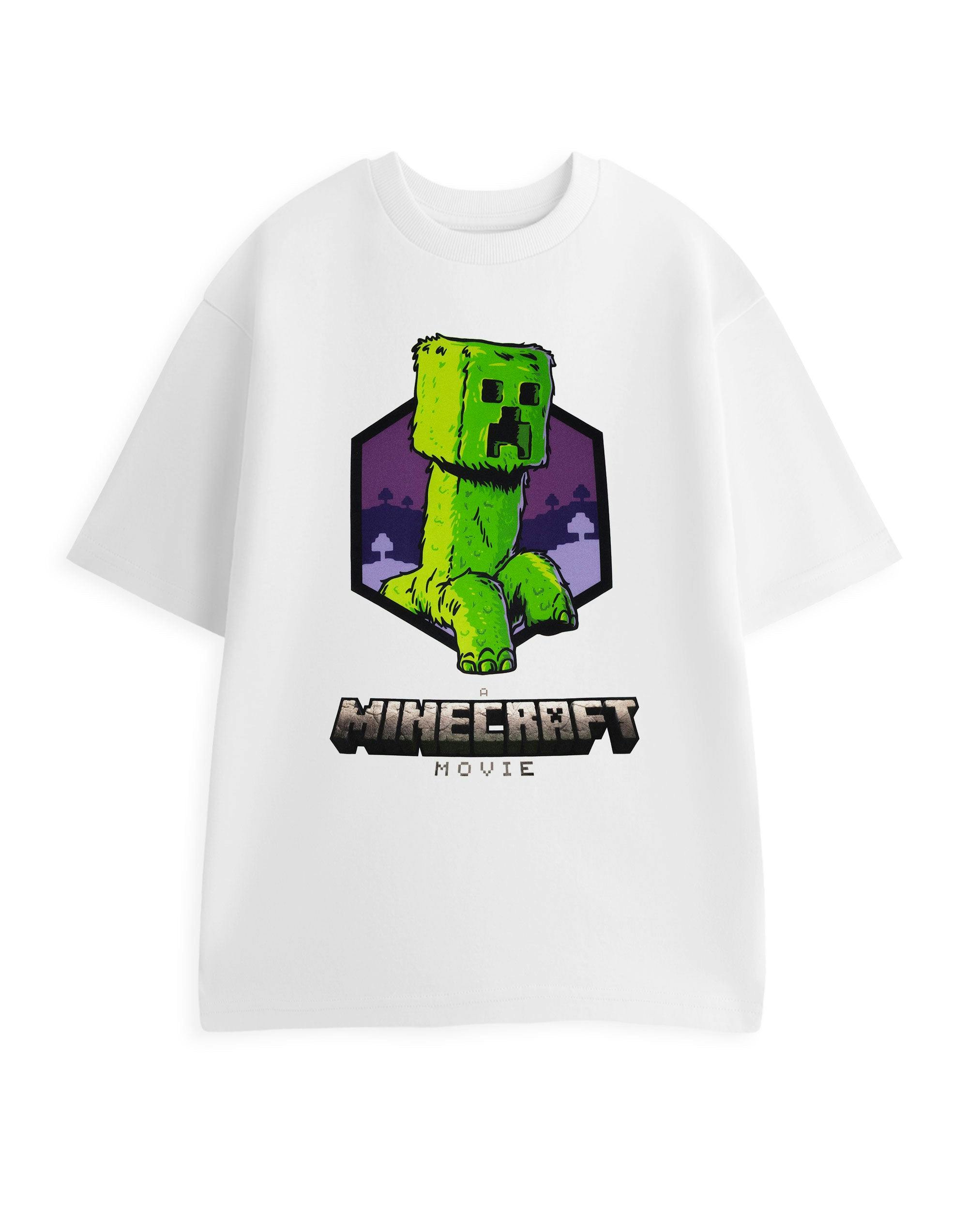 Vanilla Underground Men's White Minecraft Creeper Short Sleeved T-Shirt - Small
