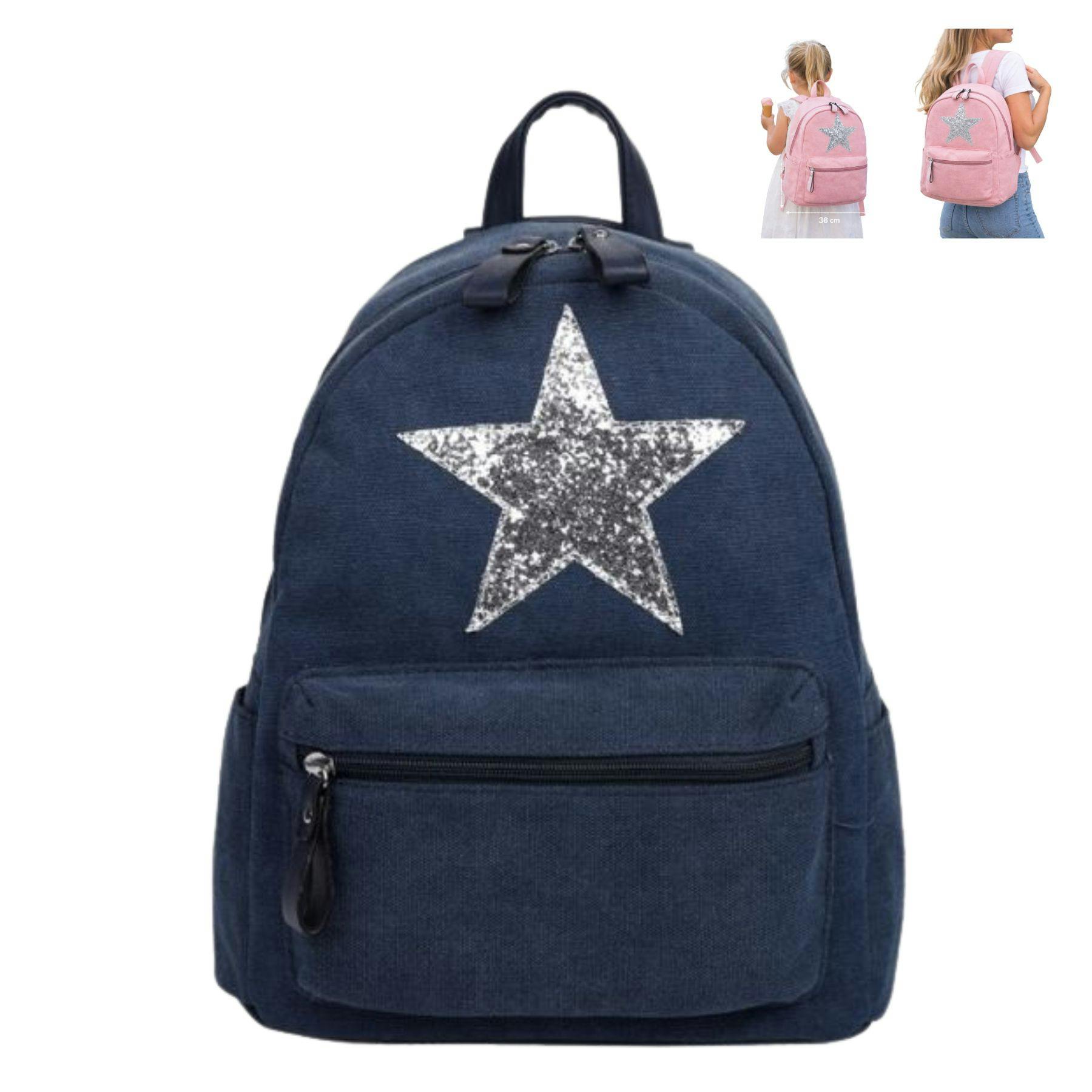 Love Emvy Staremvy Glitter Star Everyday Backpack - One Size - Navy
