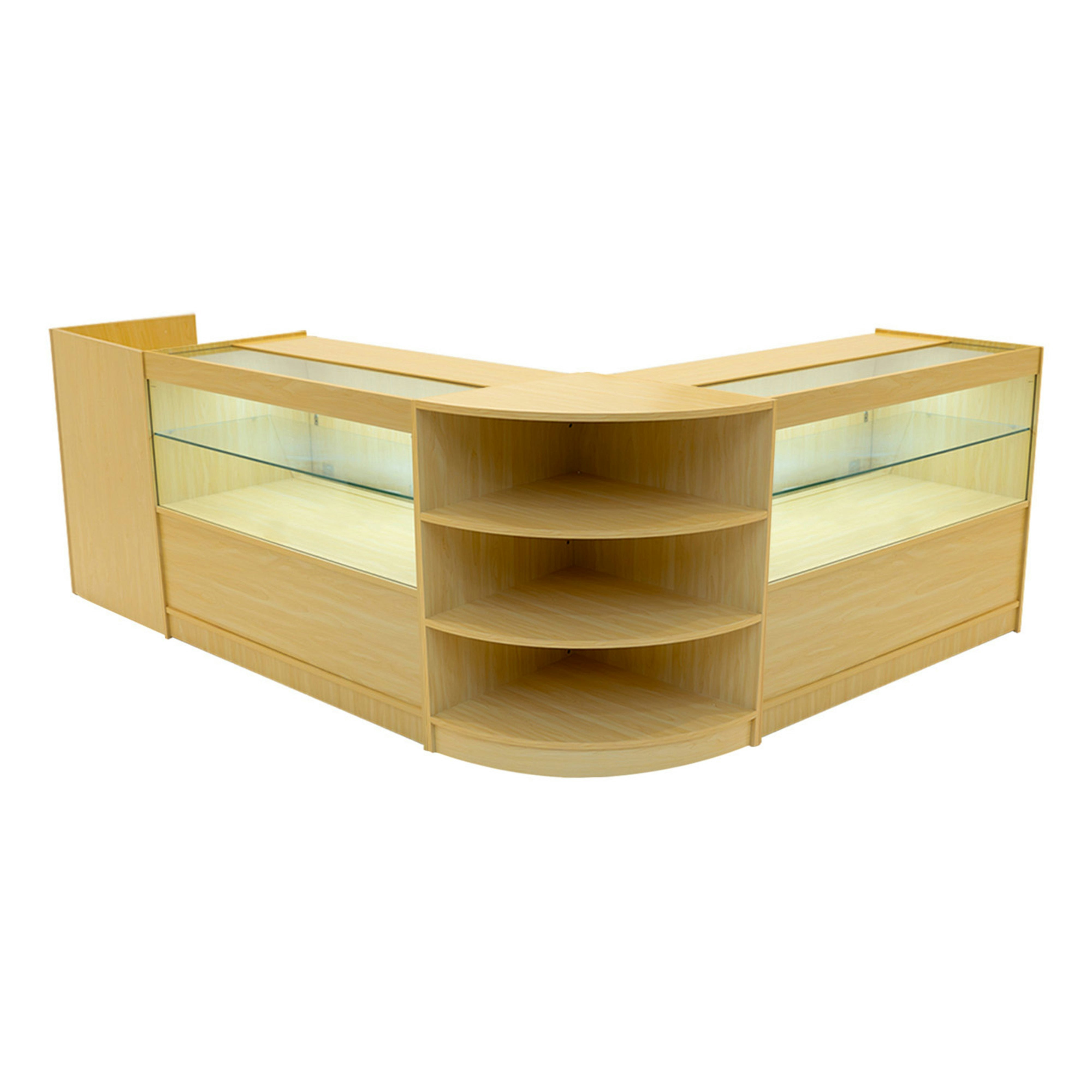 Rackhams White Eclipse Led Shop Counter Set Lm60, Tb60 & 2 X C1200 - Maple