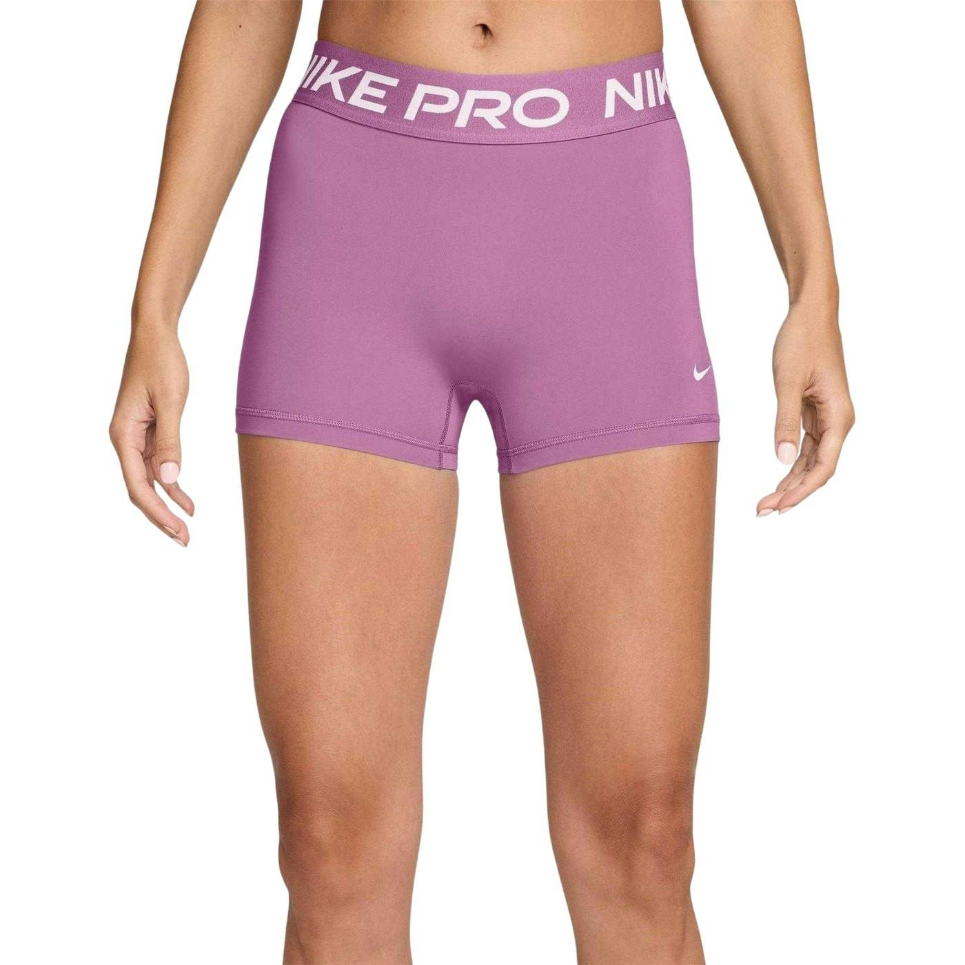 Nike Women's Magenta Pro Compression Shorts - 12 Uk - 78% Polyester/22% Spandex