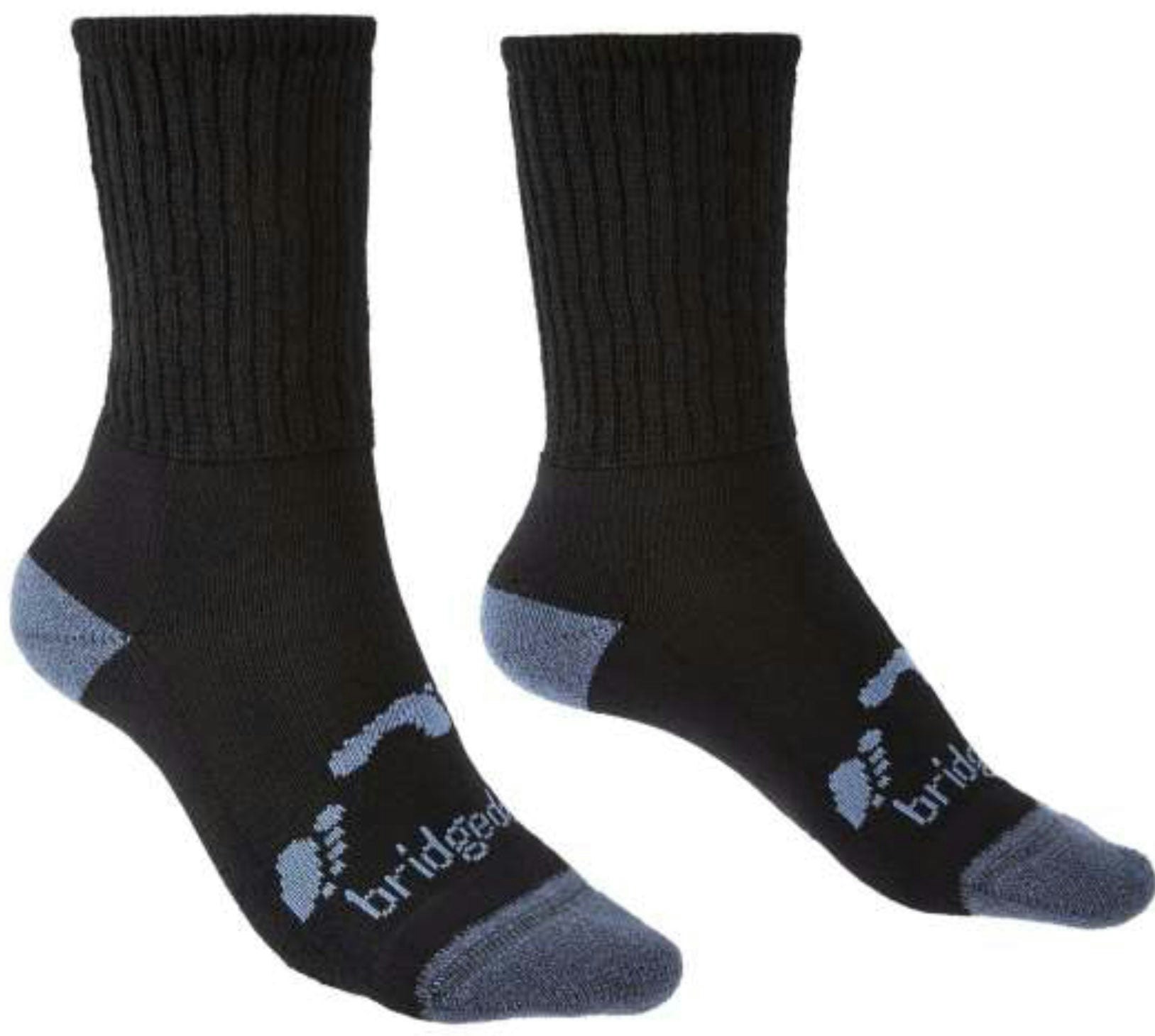 Bridgedale Black Kids' Comfort Hiker Midweight Merino Hiking Socks {Br-710597} - Youth Medium