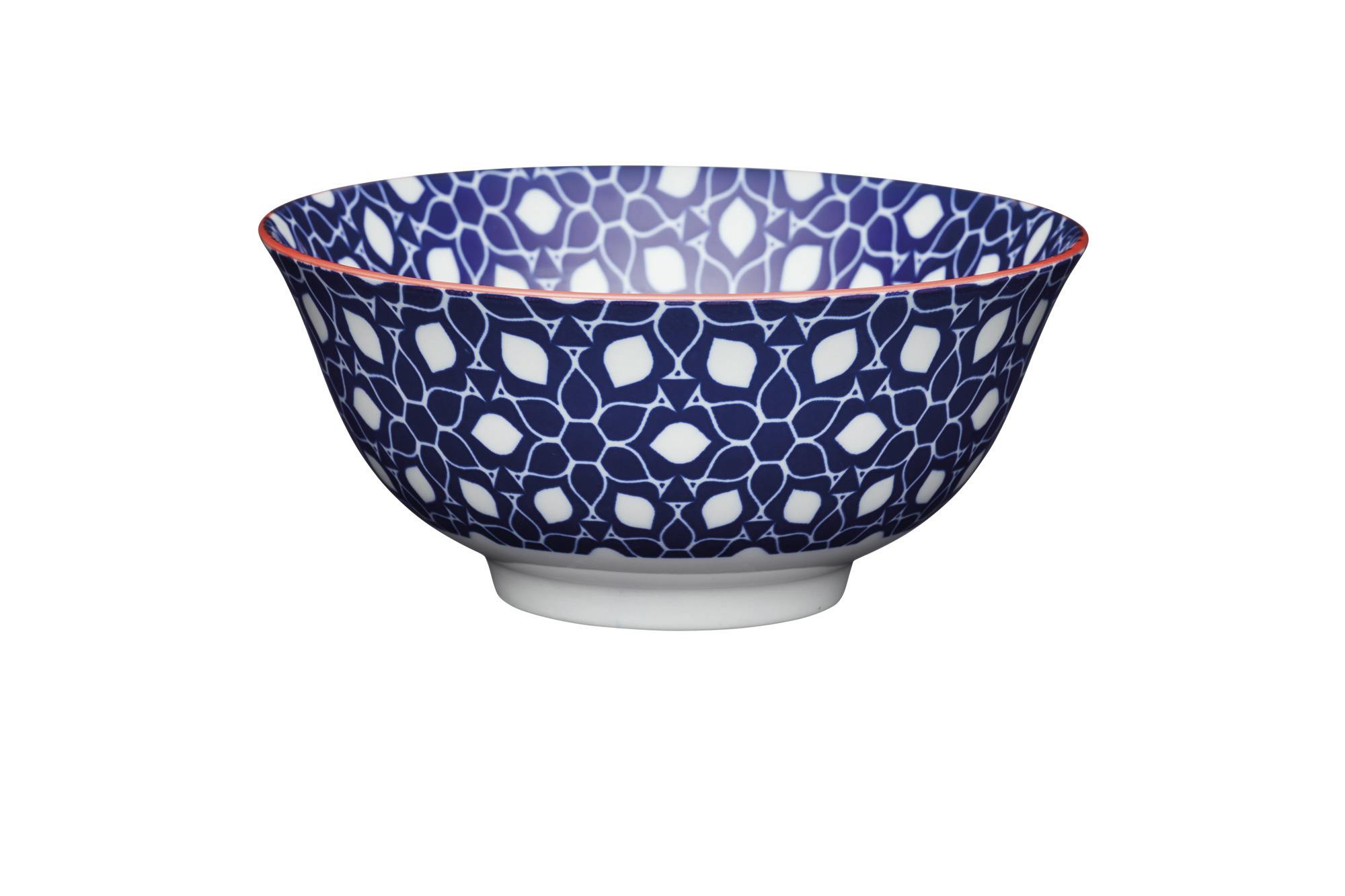 Rackhams Blue Floral Print Ceramic Bowl, 16Cm - Multicolour - Stoneware - Bowls