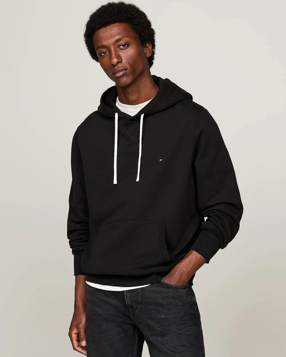 Tommy Hilfiger Men's Black Essential Fleece Hoodie - M