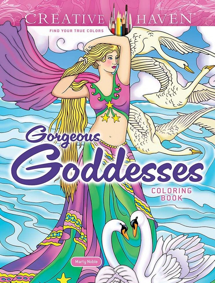 Creative Haven Gorgeous Goddesses Coloring Book by Marty Noble (Paperback Book) - Image 6