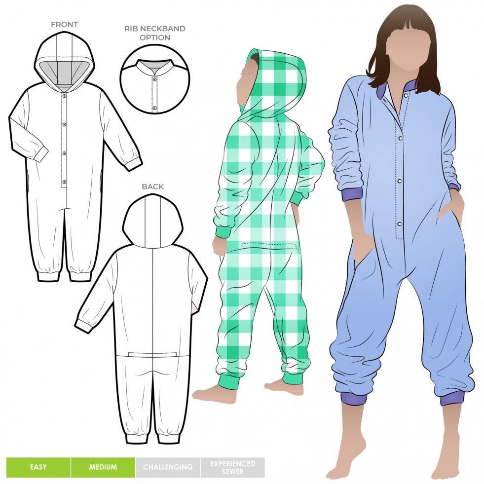 Style Arc Sewing Pattern Kids Onesie - Onesies For Kids, Teenagers - Intermediate