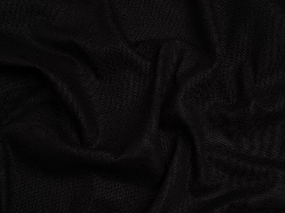 Minerva Black Core Range Basket Weave Soft Cotton Canvas Fabric - Plain Design Dressmaking Fabric, 142 Cm / 56" Wide - Per Metre