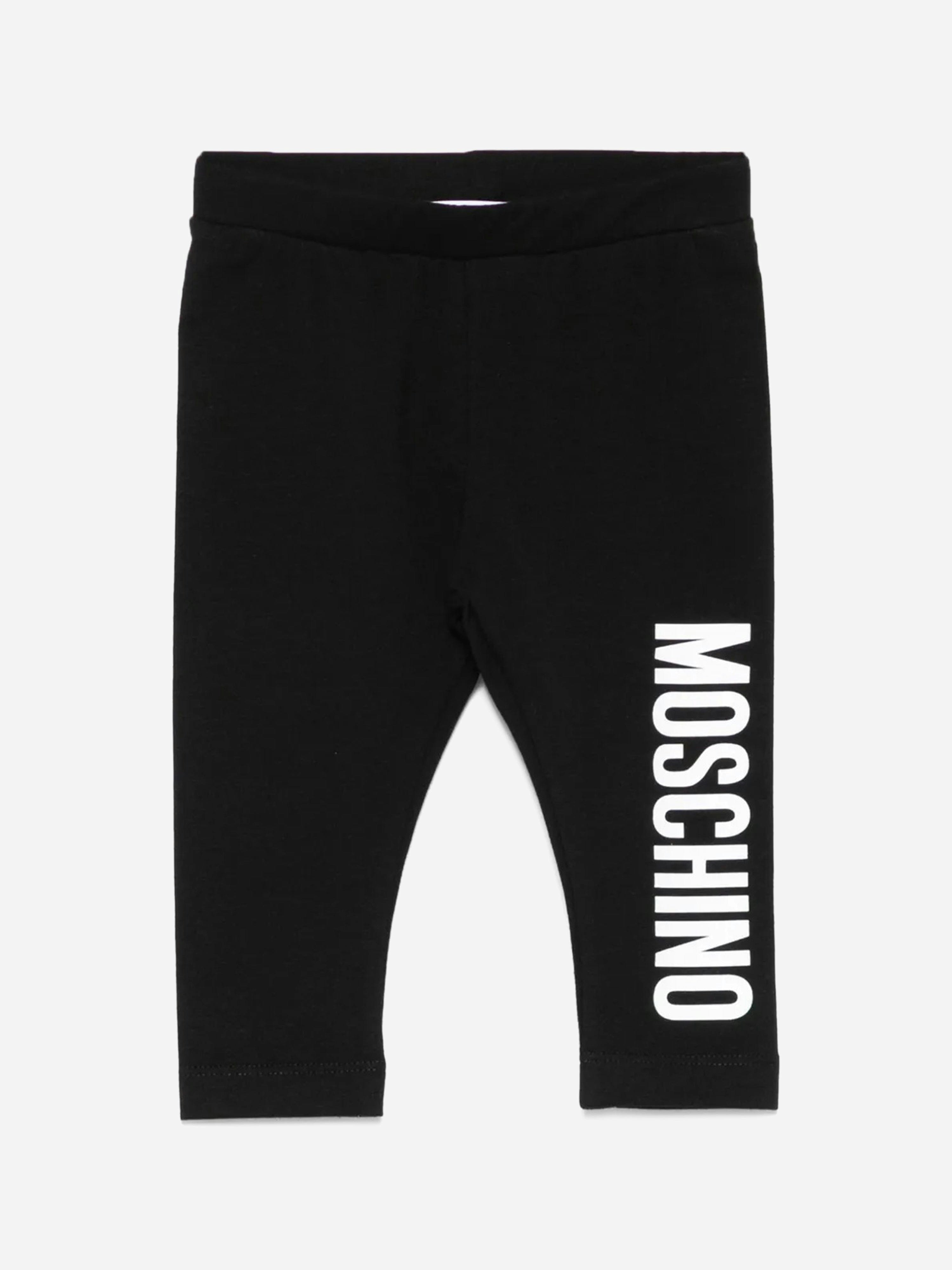 Moschino Kids Girls Black Moschino Baby Logo Leggings In - 3 Yrs