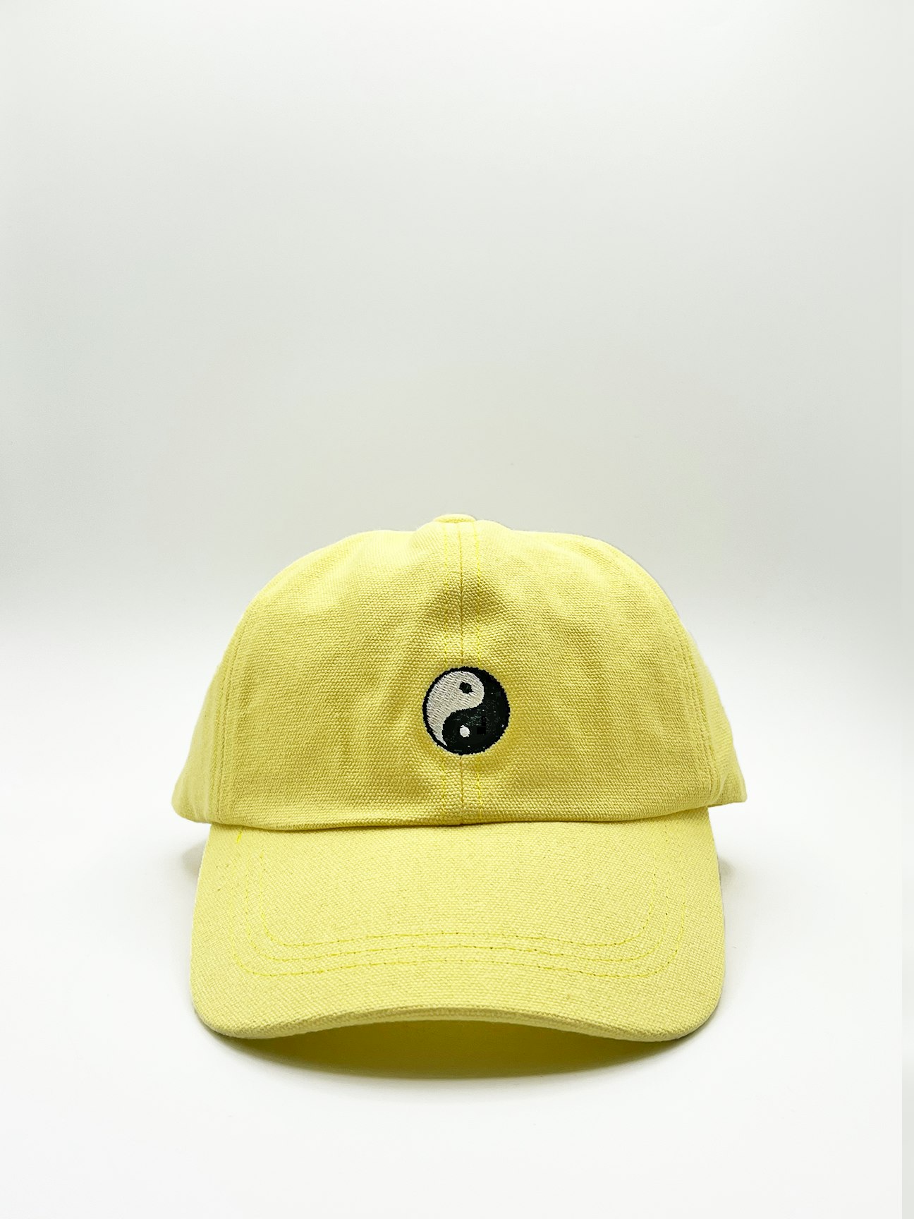 Svnx Yellow Shay Cotton Baseball Cap With 'Ying Yang' Embroidery In Lemon - One Size