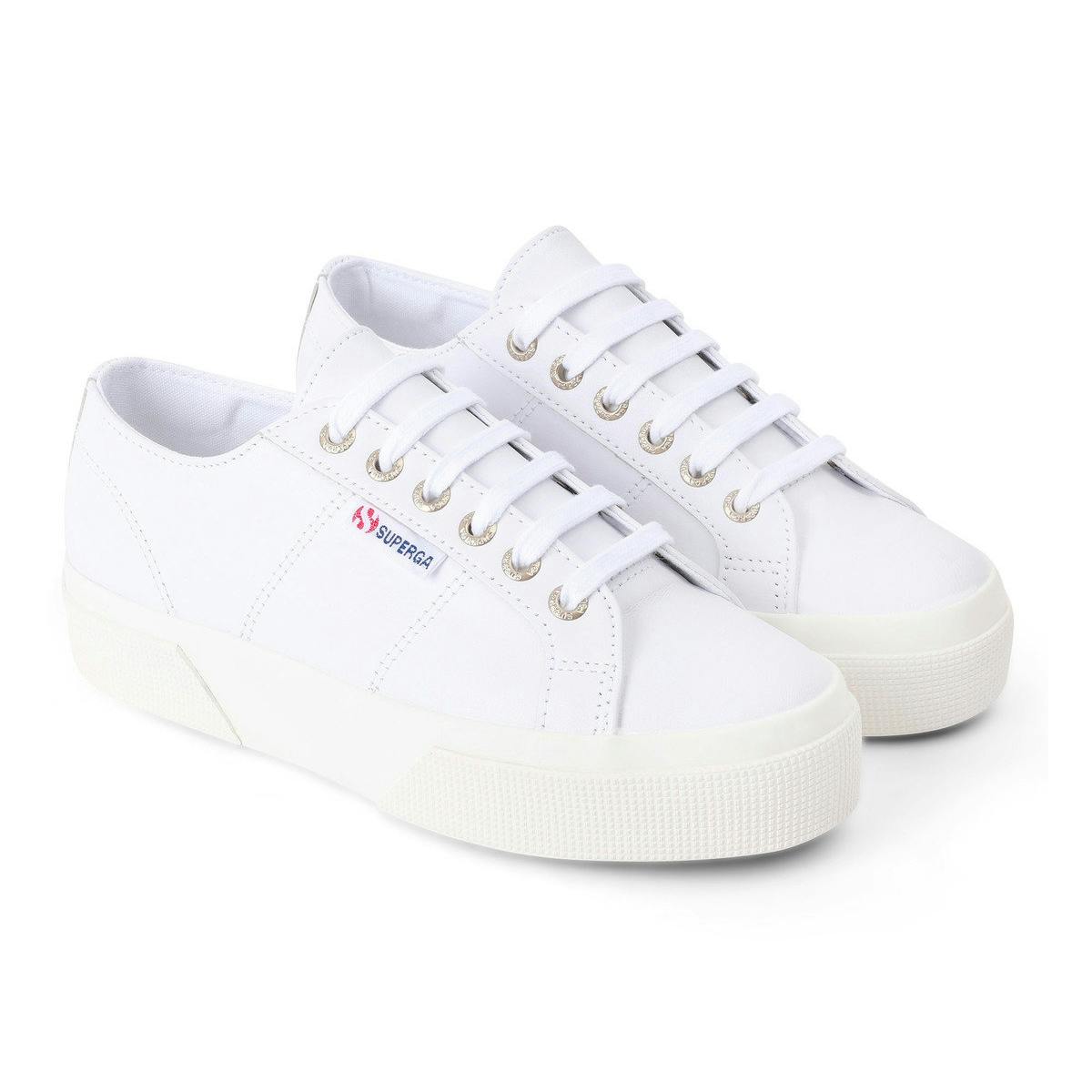Superga Womens/Ladies 2740 Nappa Leather Platform Trainers (Optic White/Avorio) - Off-White - Size UK 8 - Image 2