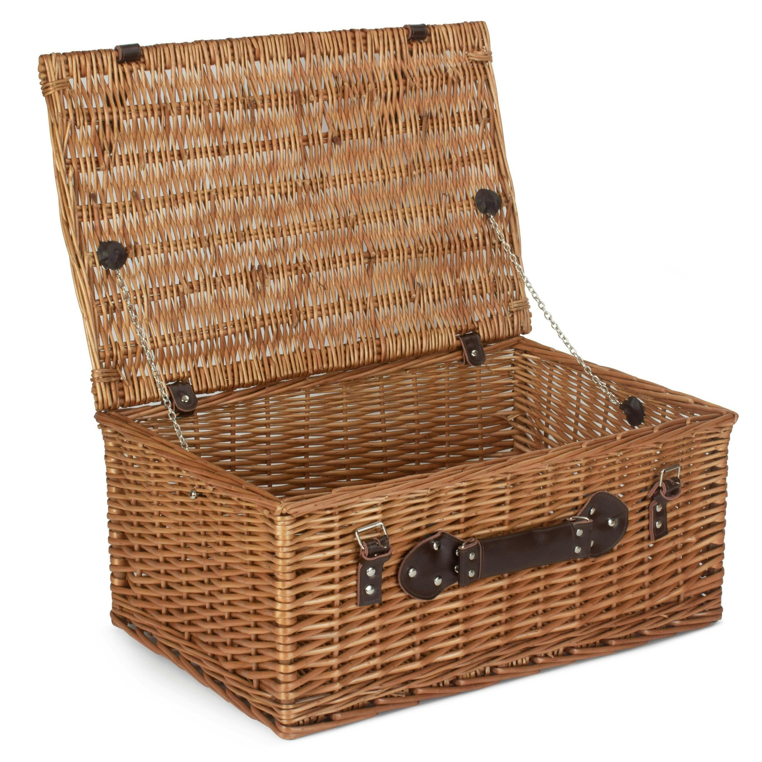 Rackhams Brown 56Cm Double Steamed Wicker Picnic Basket