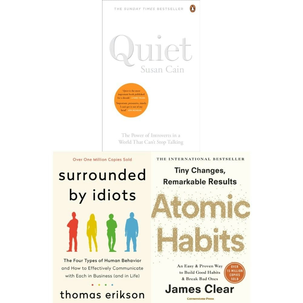 Various Publishers Quiet, Atomic Habits, Surrounded By Idiots 3 Books Collection Set