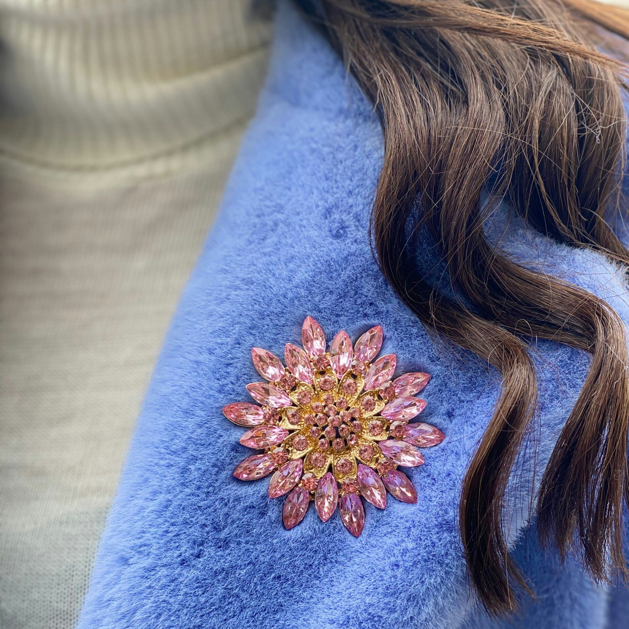 Queenmee Accessories Pink Brooch Large Brooch