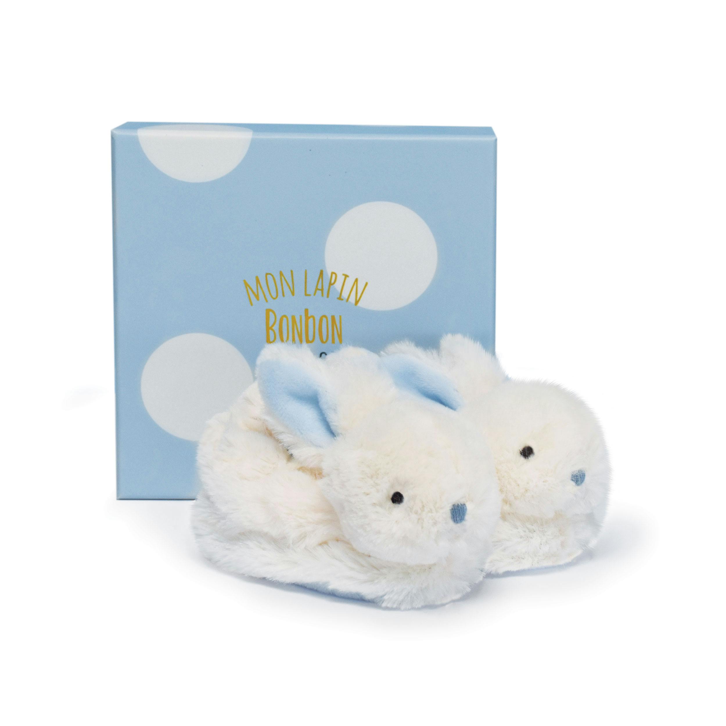 Doudou Et Compagnie Blue Baby Bunny Booties