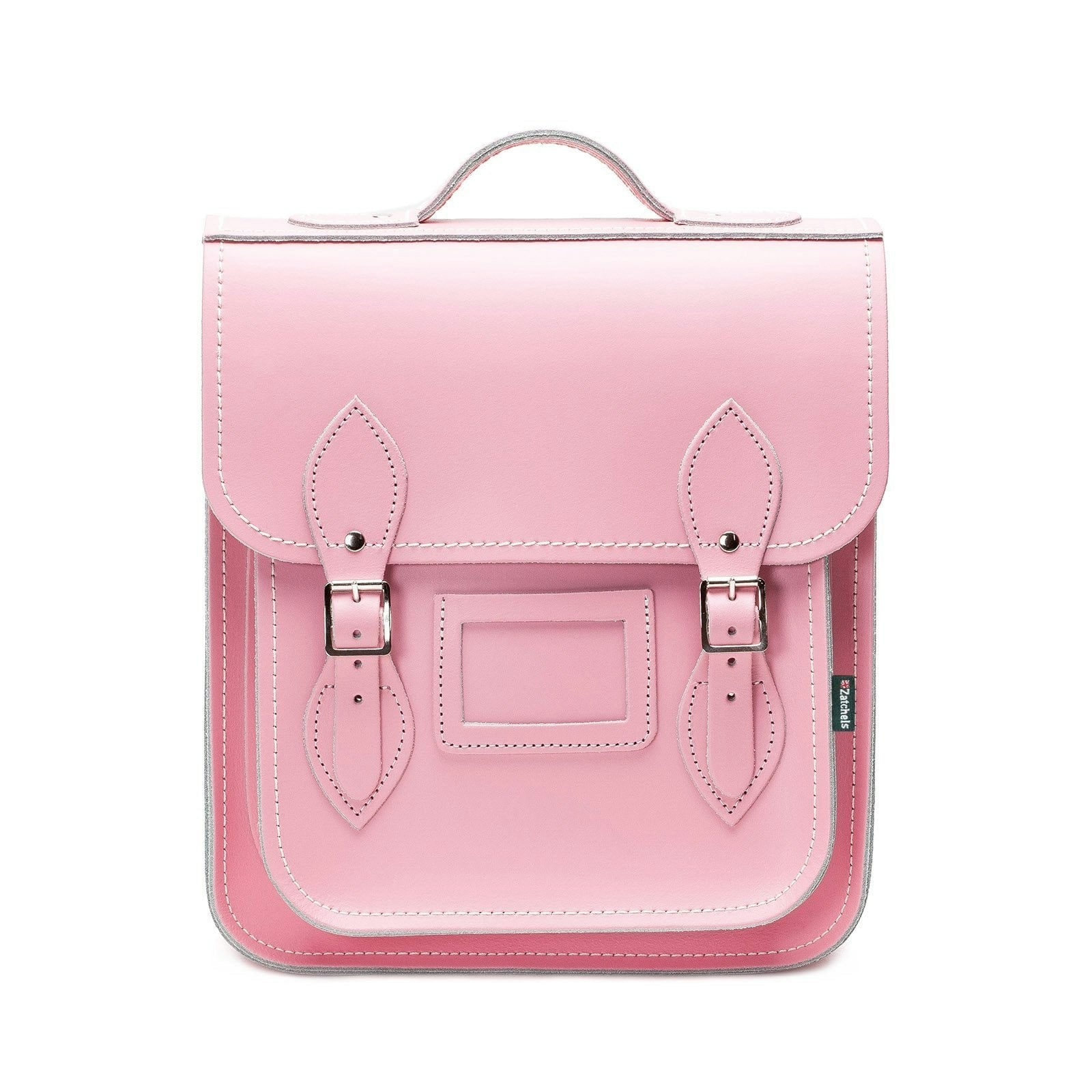 Zatchels Pink Handmade Leather City Backpack - Pastel - Small