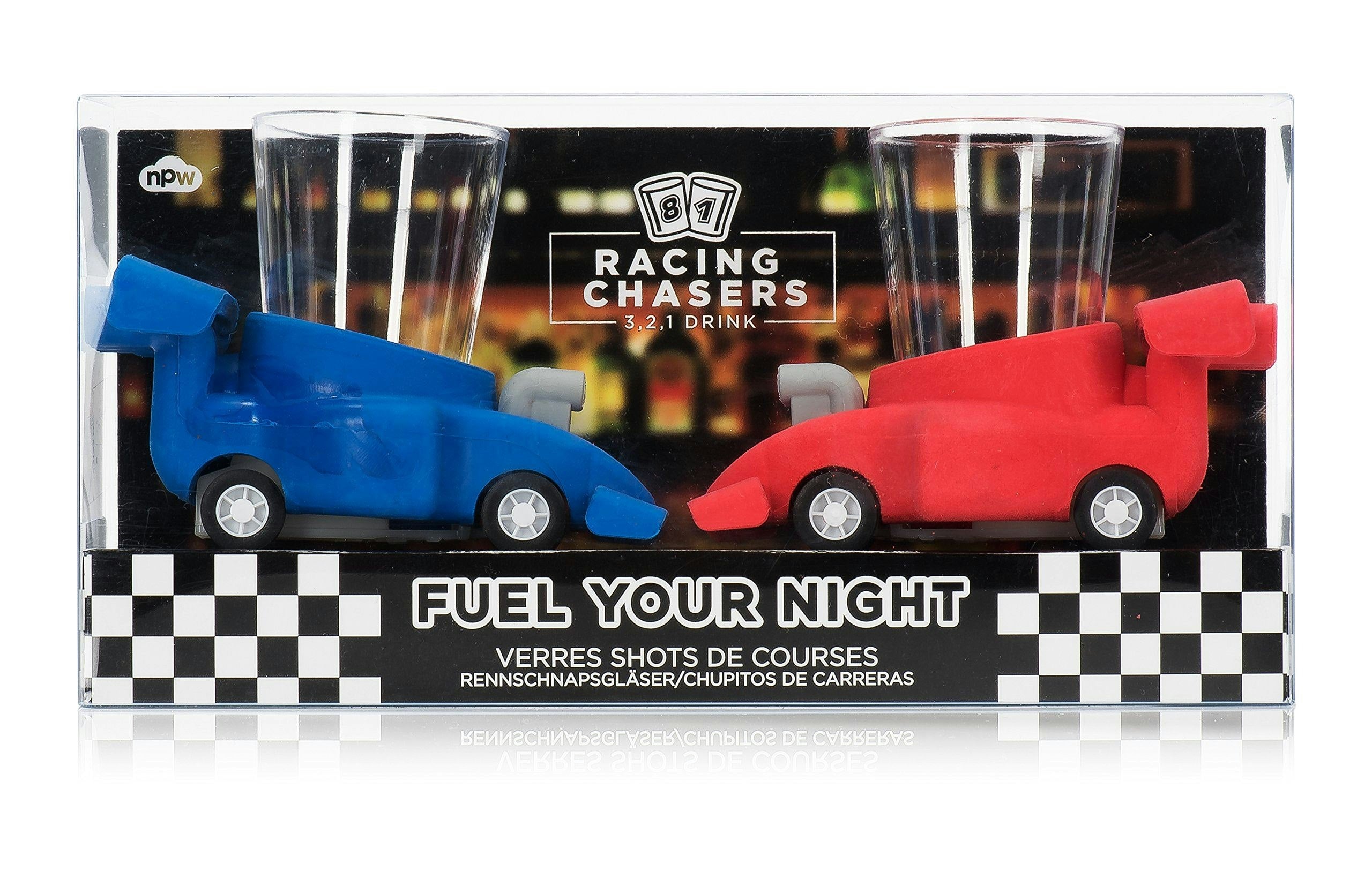 - Racing Car Shot Glasses Set Of 2Red And BluePlastic - Image 2