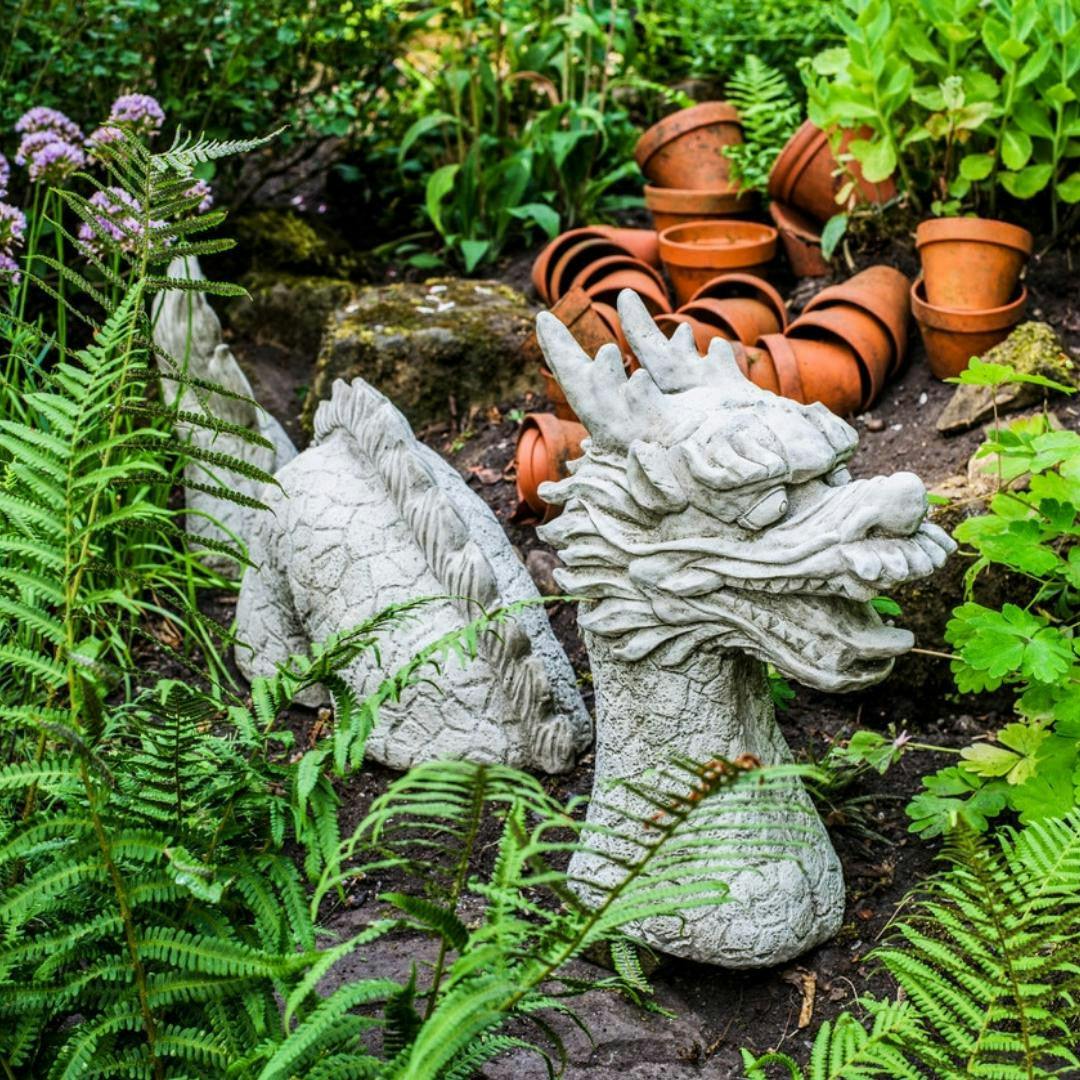 Osn 3 Piece Stone Castdragon Statue