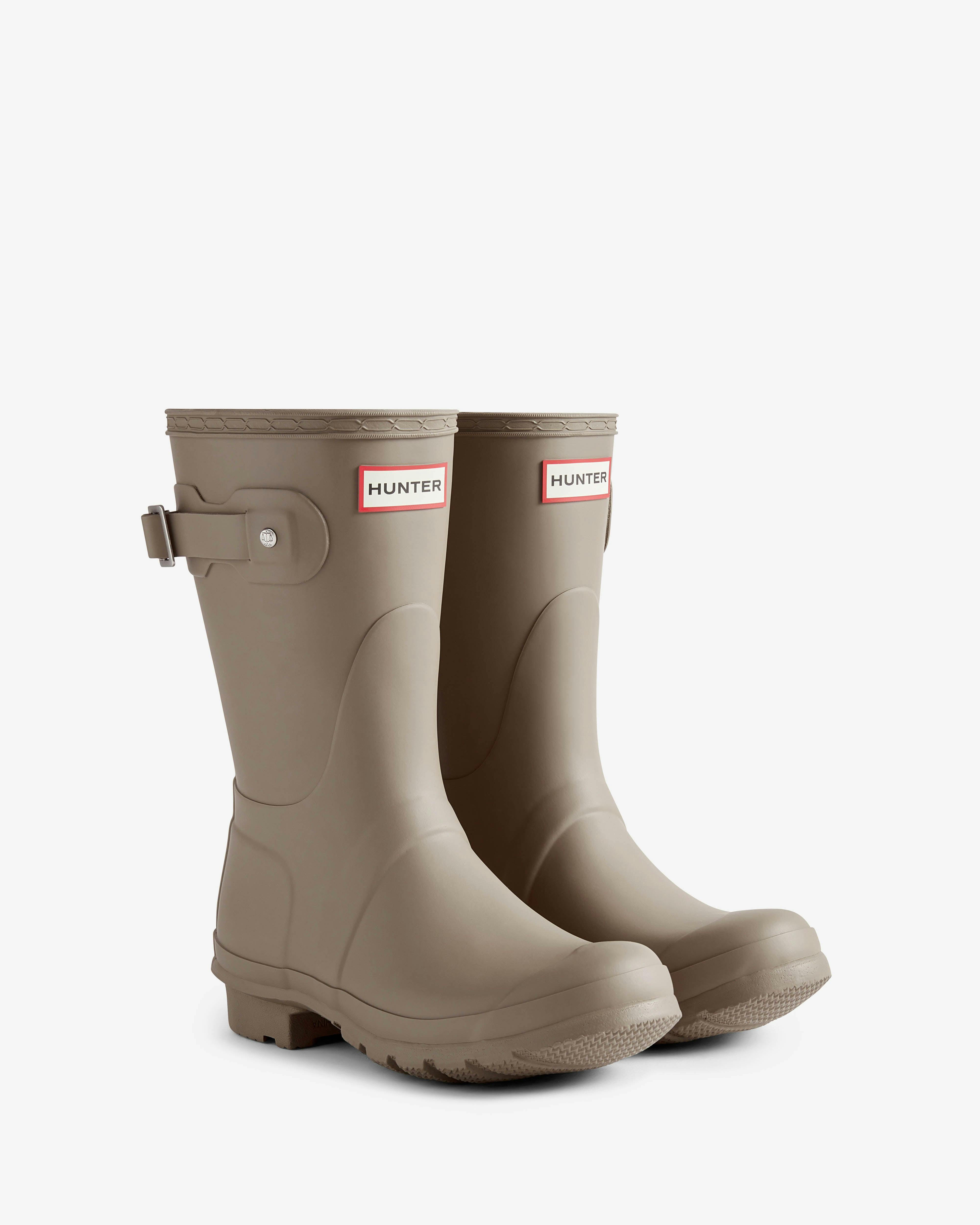 Hunter Womens Original Short Boot, Beige, Size 5, Women - Image 5