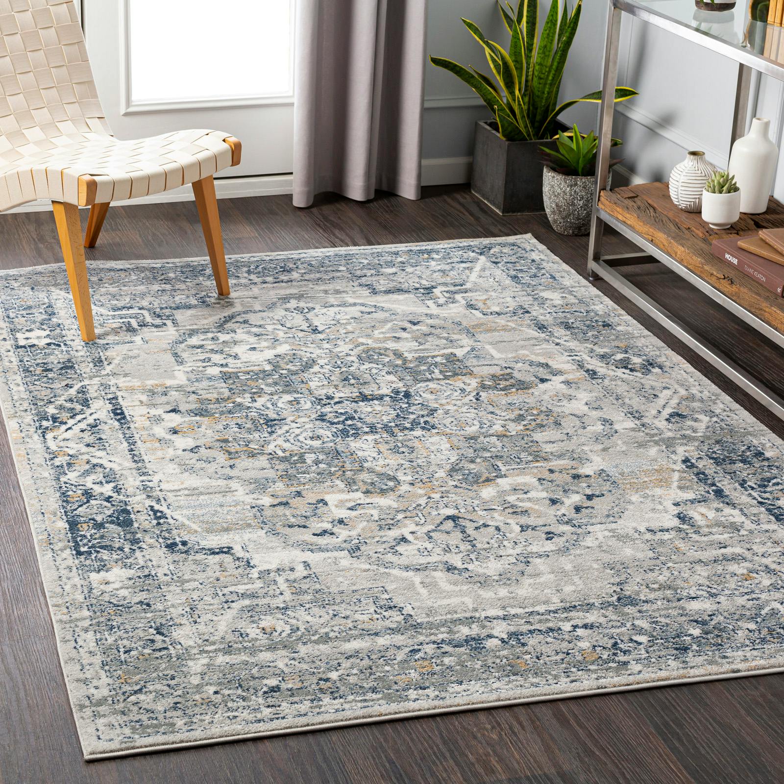 Livabliss Grey/Beige/Blue Jolie-Vintage Brown Traditional Boho Rug - 160 X 220 Cm