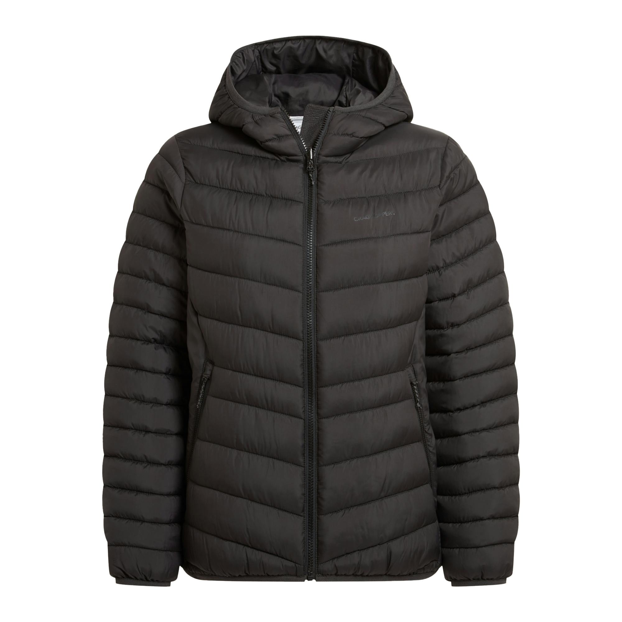 Craghoppers Women's Black Compresslite Ix Insulated Hooded Jacket - 10 Uk - 100% Recycled Polyester