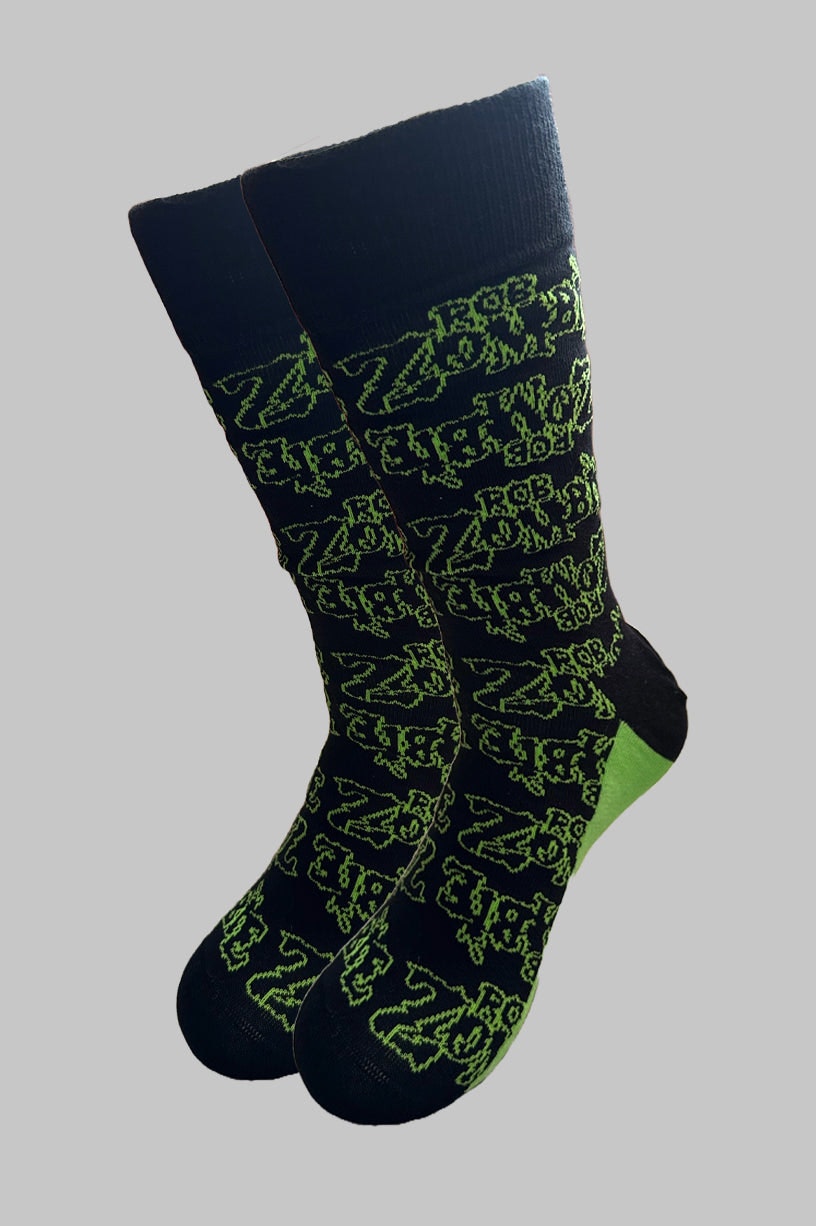Paradiso Clothing Unisex Black Rob Zombie Logo Repeat Ankle Socks