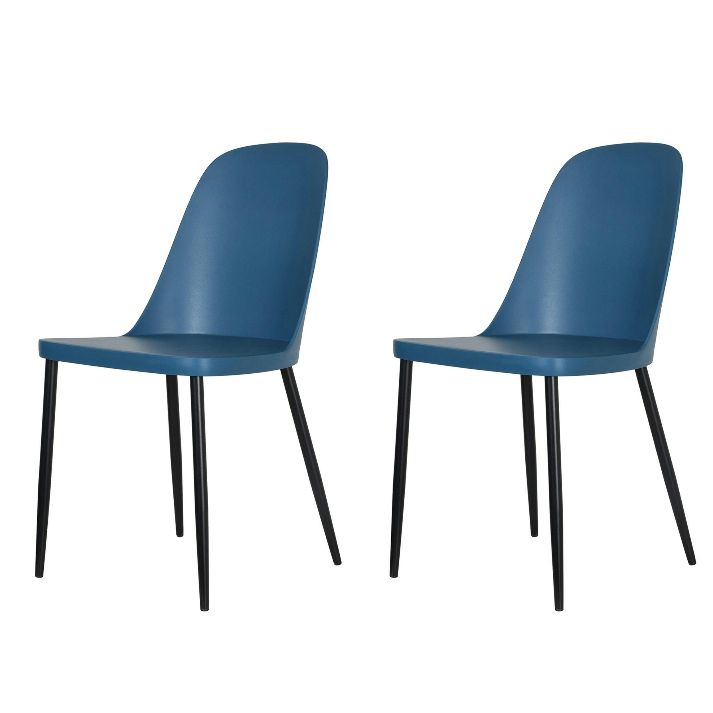 Rackhams Blue Pair Of Aspen Duo Modern Dining Chairs