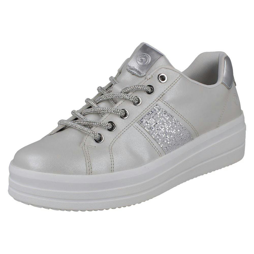 Remonte Women's Silver Vegan Casual Trainers D1c10 - /Platinum - Uk 8