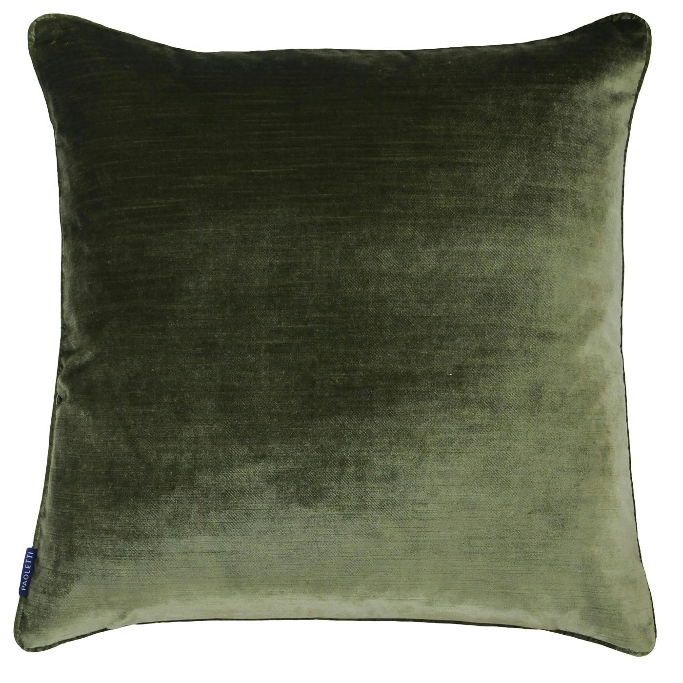 Riva Home Luxe Velvet Cushion Cover - Olive - 55 X 55Cm - Olive - 100% Polyester